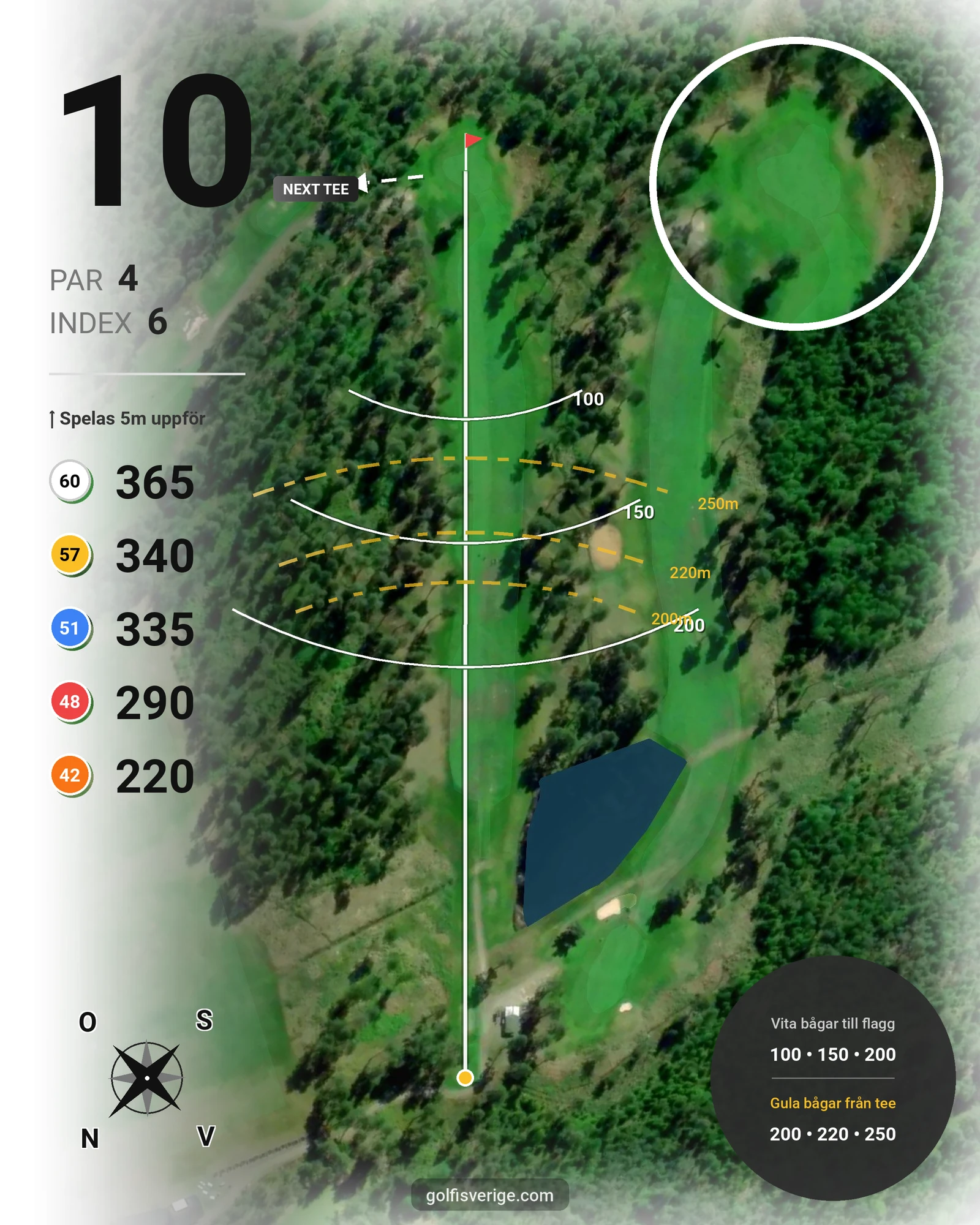 Banguide Hammarö GK 18 hål på Hammarö Golfklubb - Hål 10 karta