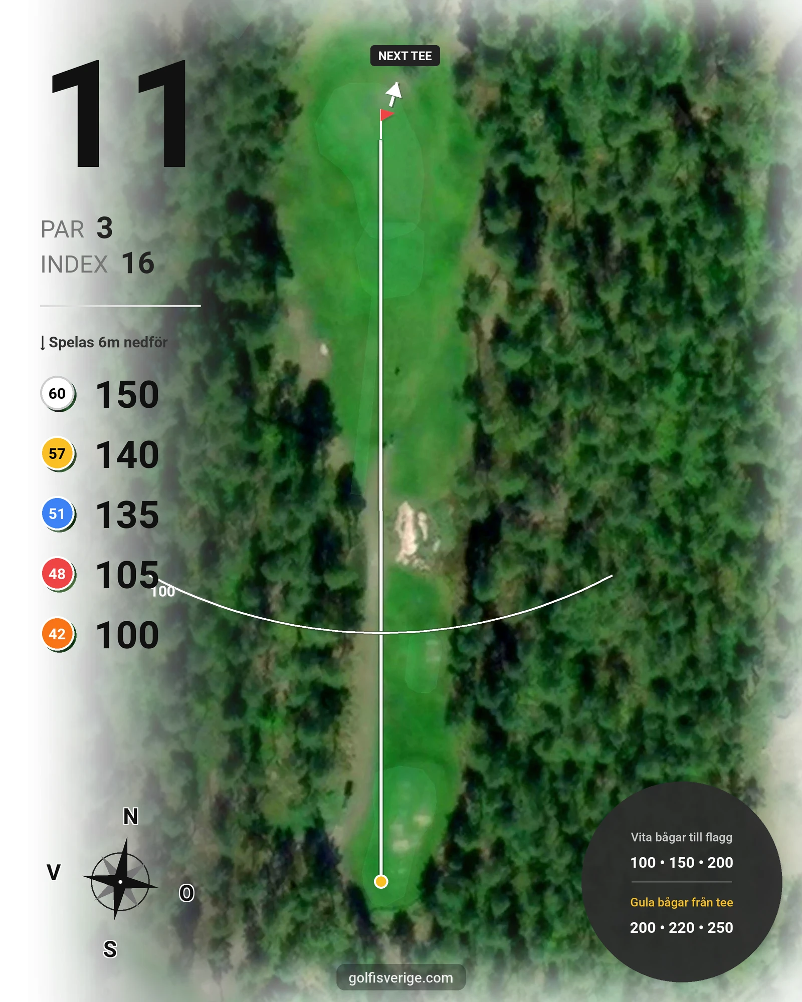 Banguide Hammarö GK 18 hål på Hammarö Golfklubb - Hål 11 karta