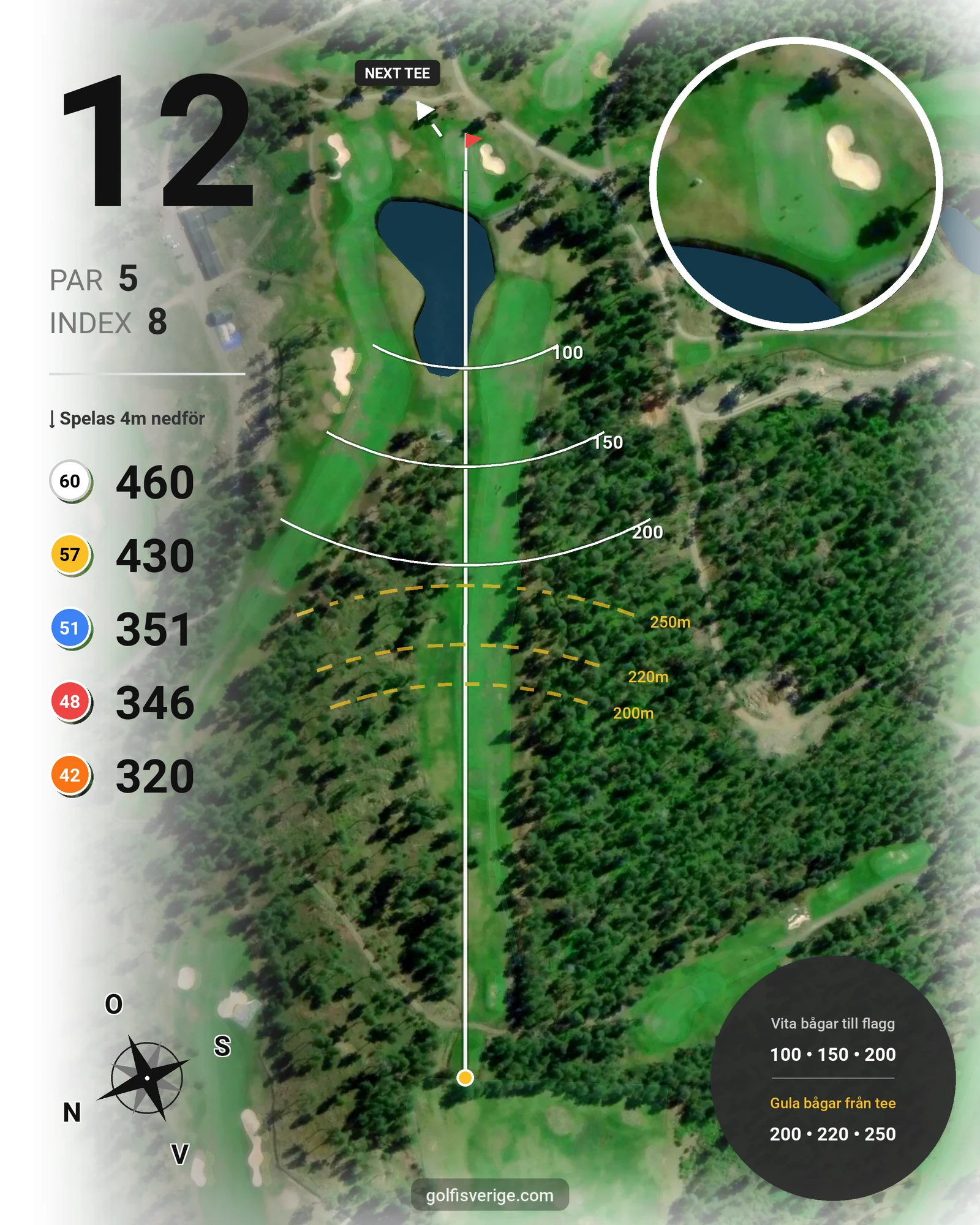 Banguide Hammarö GK 18 hål på Hammarö Golfklubb - Hål 12 karta
