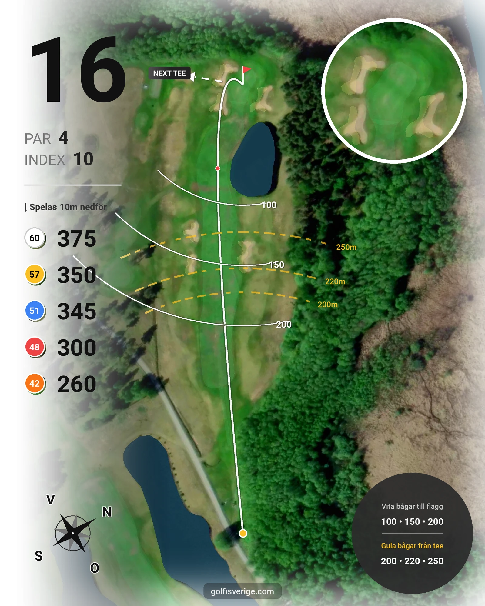 Banguide Hammarö GK 18 hål på Hammarö Golfklubb - Hål 16 karta