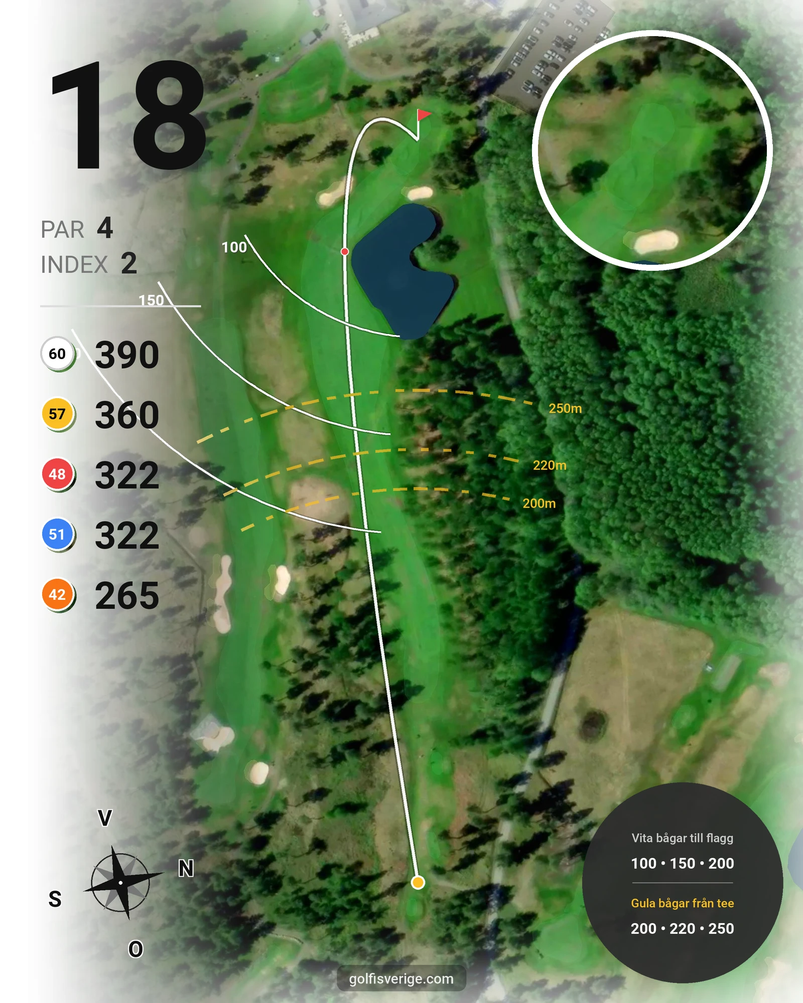 Banguide Hammarö GK 18 hål på Hammarö Golfklubb - Hål 18 karta