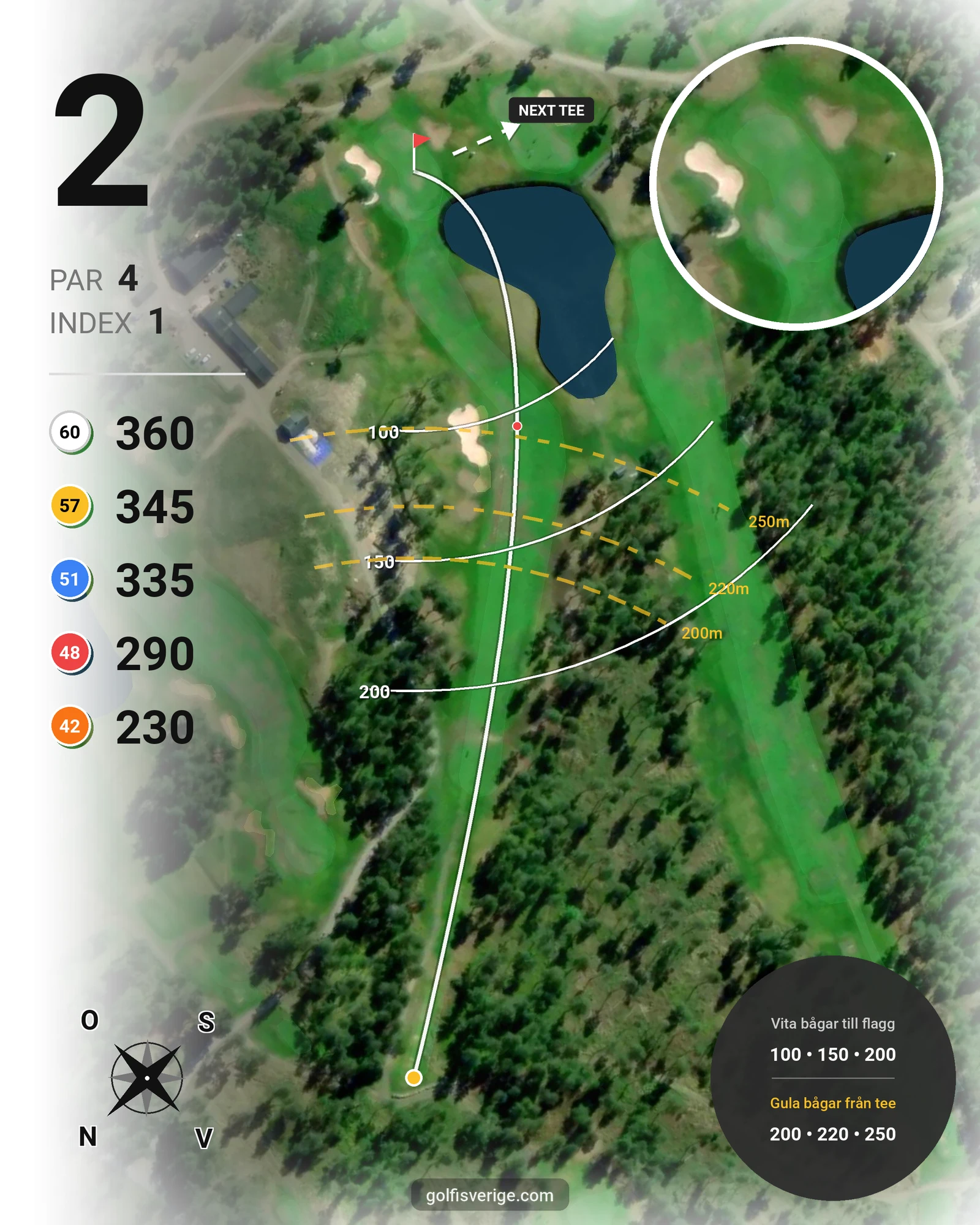 Banguide Hammarö GK 18 hål på Hammarö Golfklubb - Hål 2 karta