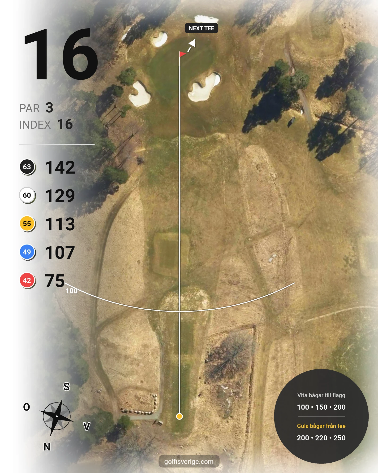 Banguide Slottsbanan på Haninge Golfklubb - Hål 16 karta