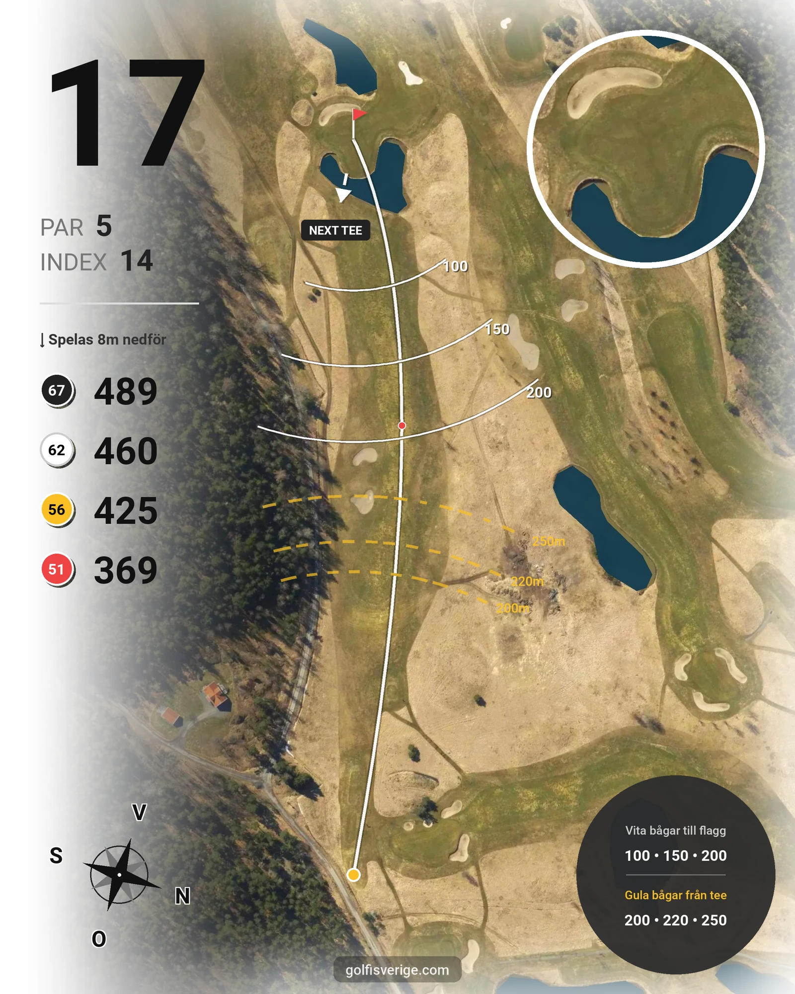 Banguide Ängsbanan (9-hål) på Haninge Golfklubb - Hål 17 karta