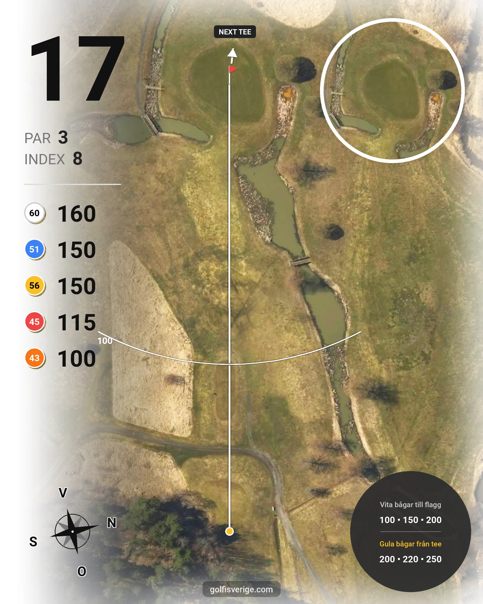 Banguide Strandbanan på HaningeStrand Golfklubb - Hål 17 karta