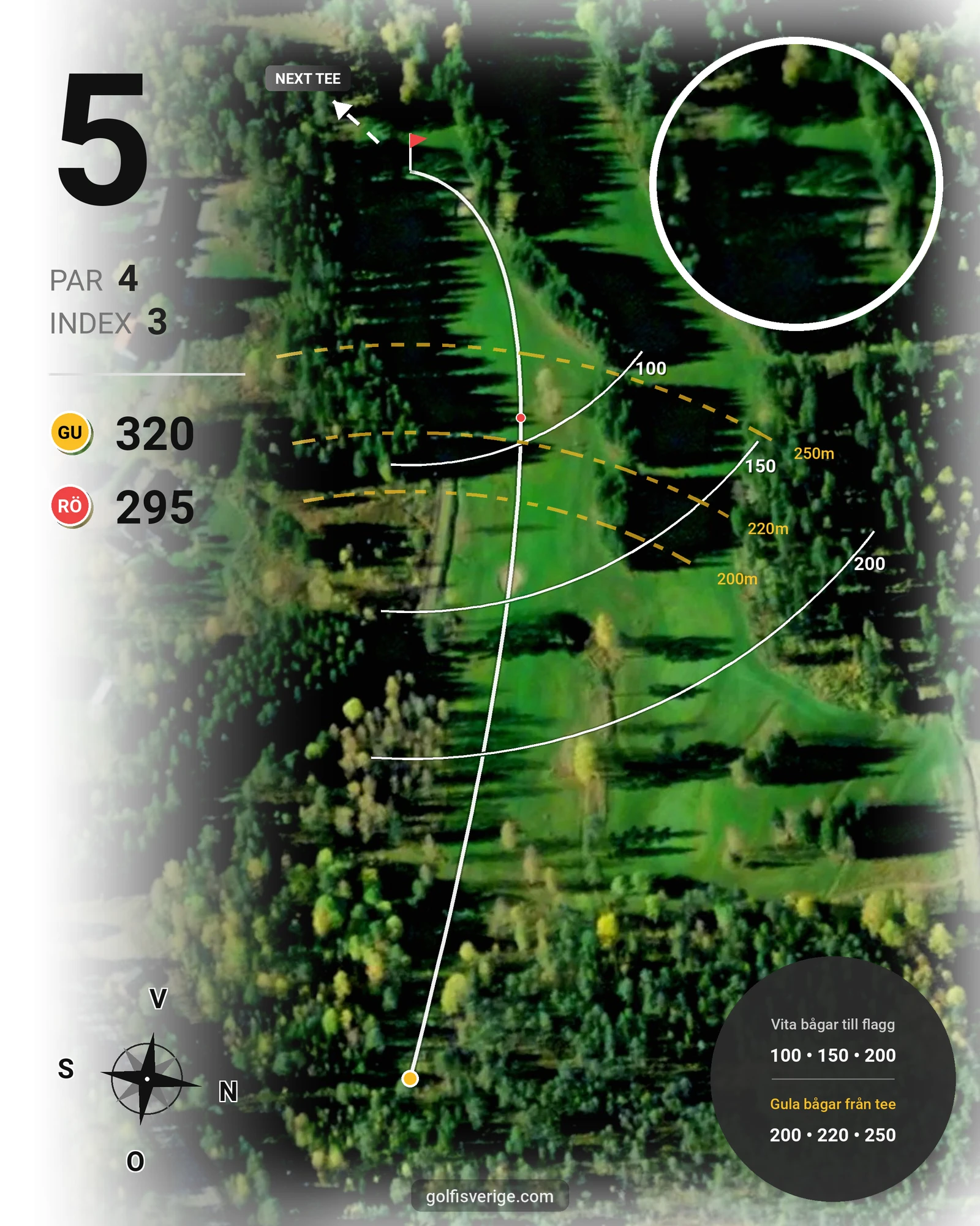 Banguide Hasselabygdens GK hål 1-18 på Hasselabygdens Golfklubb - Hål 5 karta