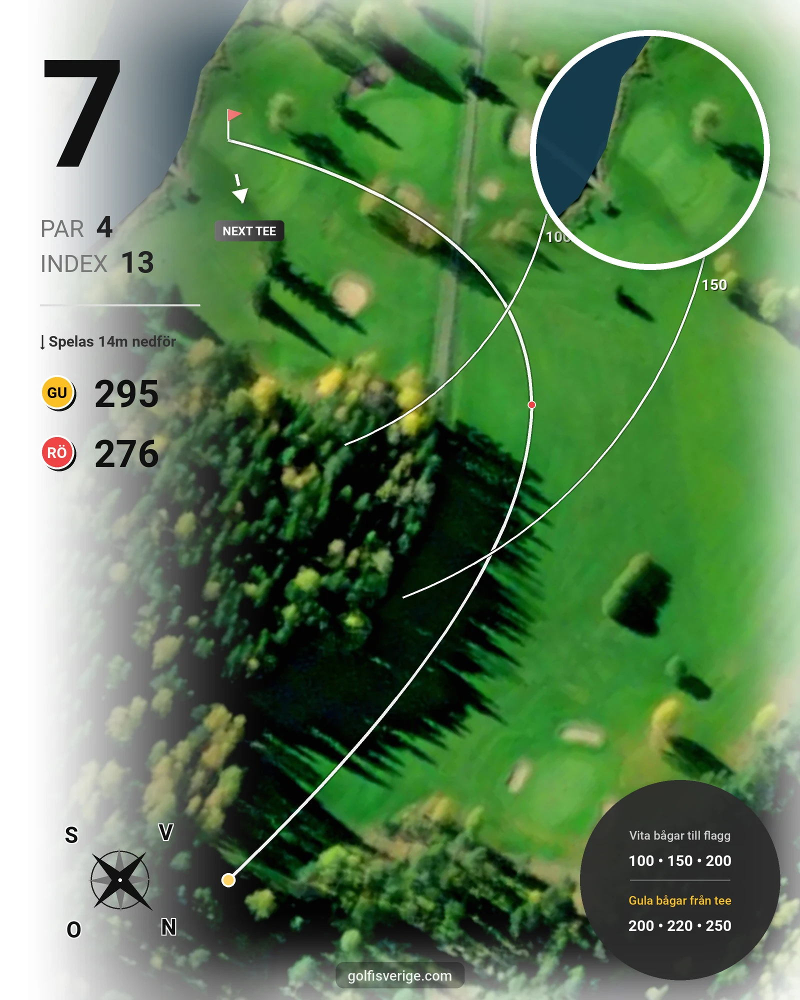 Banguide Hasselabygdens GK hål 1-18 på Hasselabygdens Golfklubb - Hål 7 karta