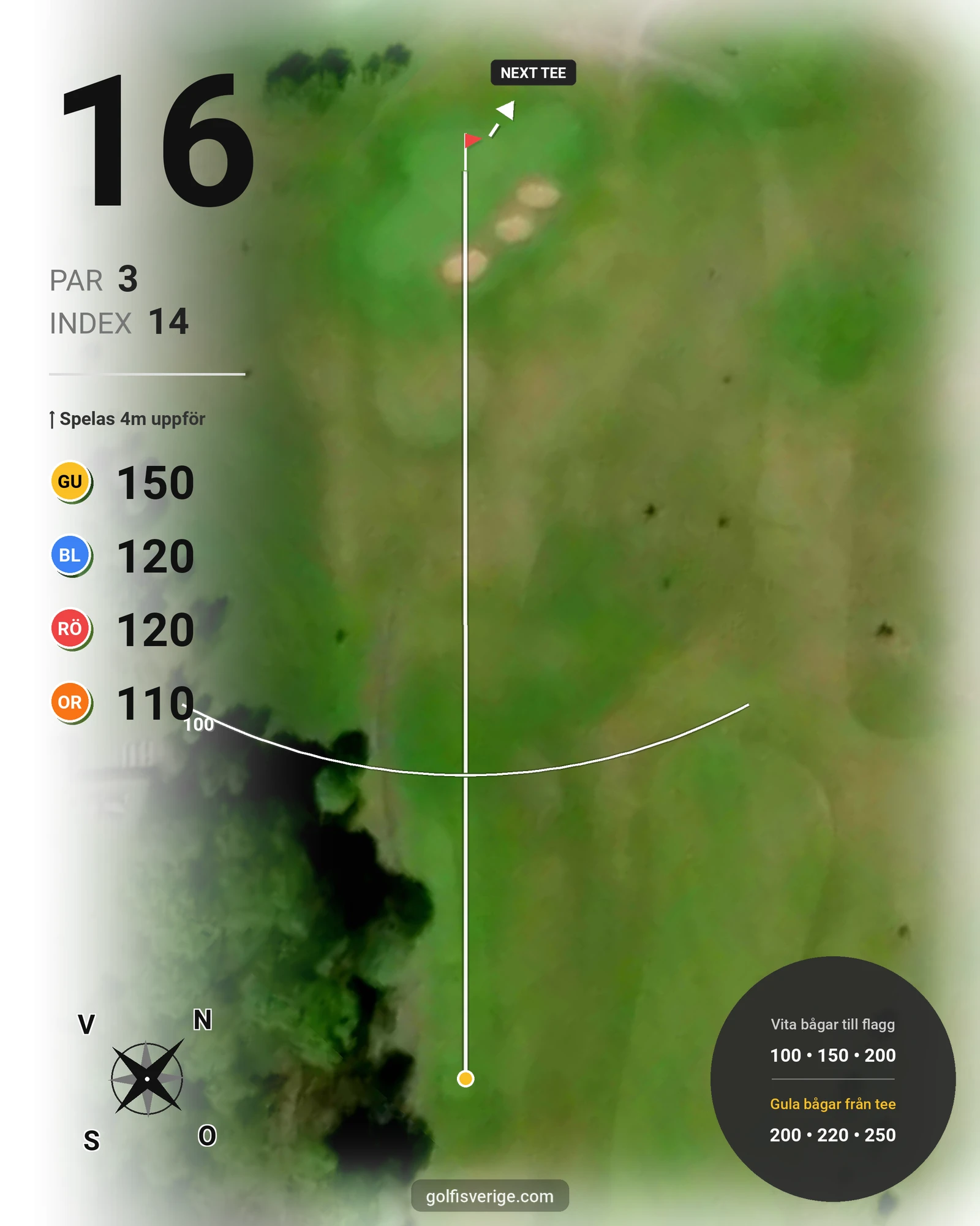 Banguide Hässlegårdens Golfklubb på Hässlegårdens Golfklubb - Hål 16 karta