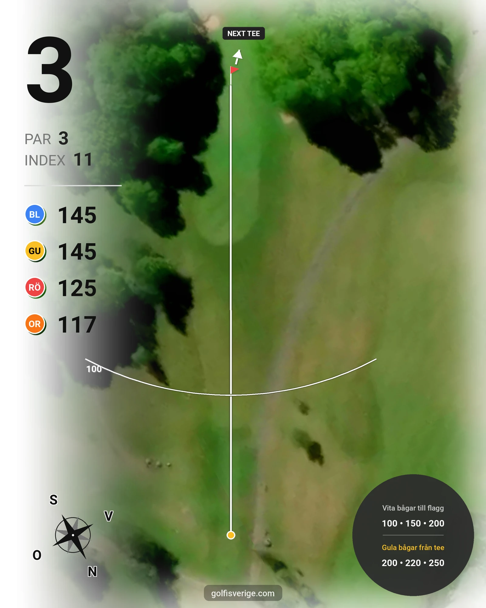 Banguide Hässlegårdens Golfklubb på Hässlegårdens Golfklubb - Hål 3 karta
