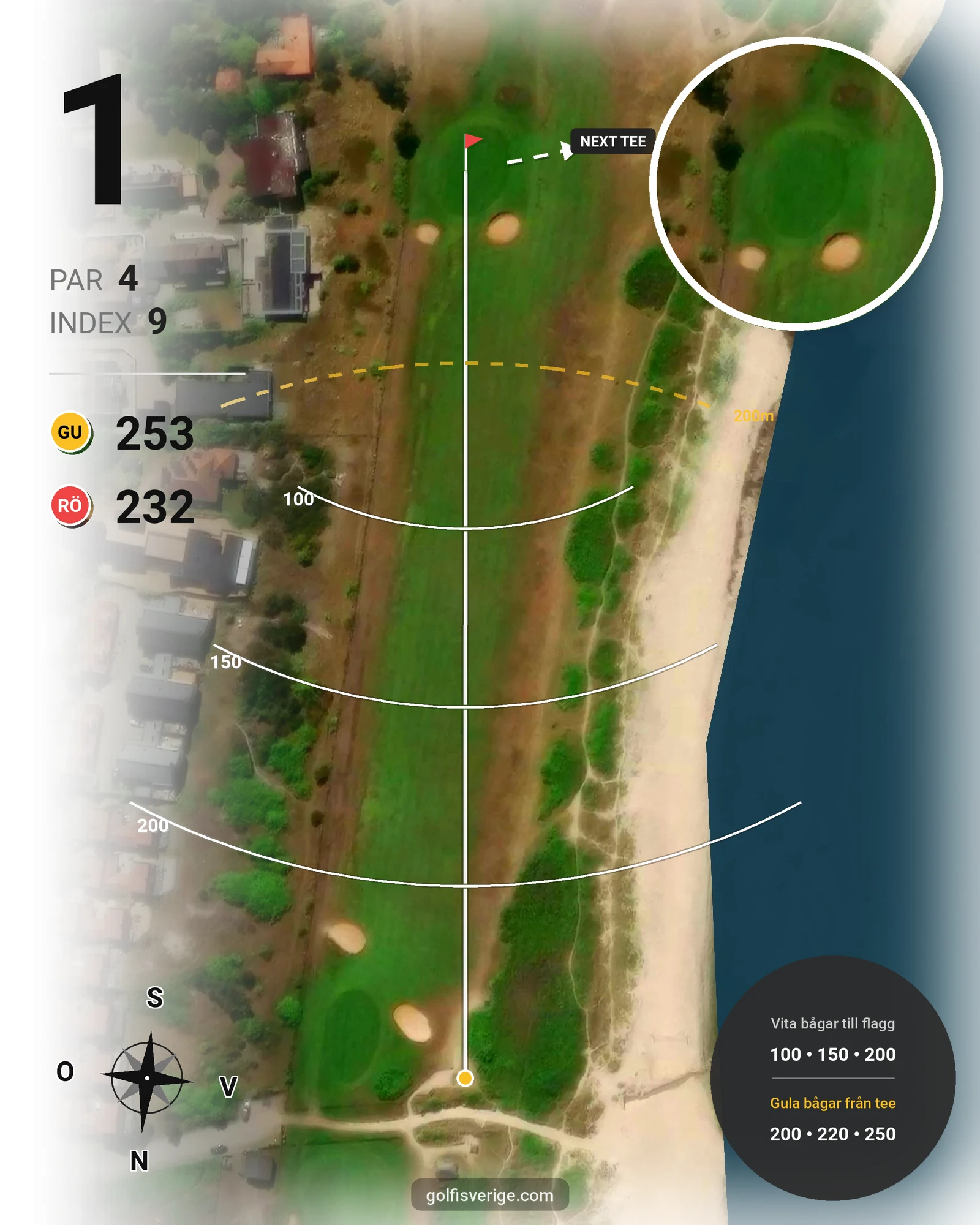 Banguide HELSINGBORGS GK på Helsingborgs Golfklubb - Hål 1 karta