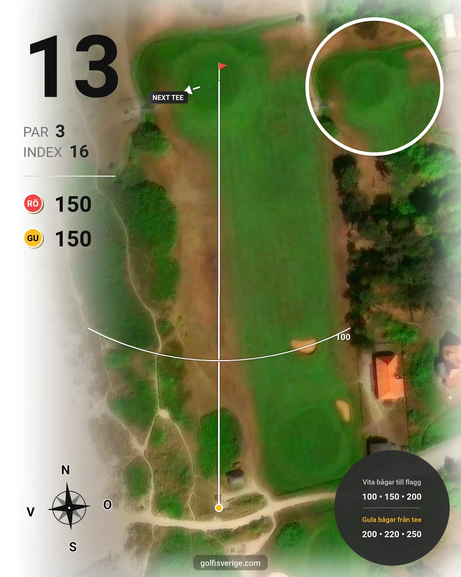 Banguide HELSINGBORGS GK på Helsingborgs Golfklubb - Hål 13 karta