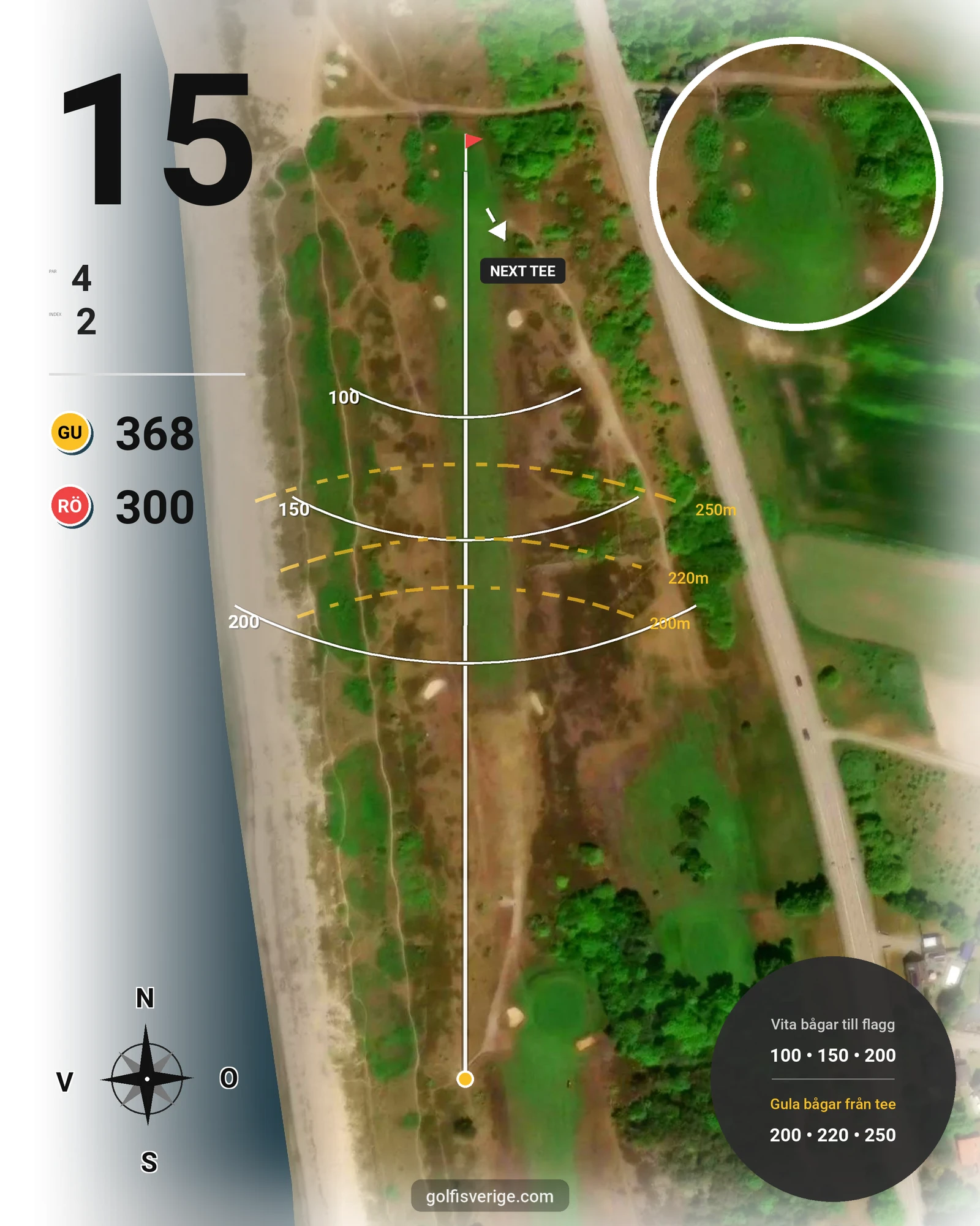 Banguide HELSINGBORGS GK på Helsingborgs Golfklubb - Hål 15 karta