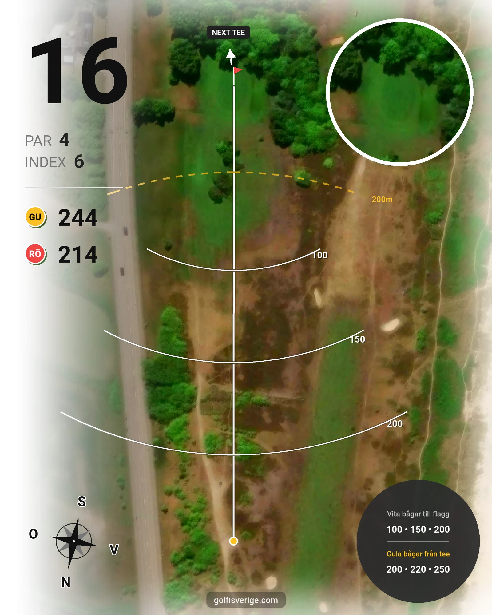 Banguide HELSINGBORGS GK på Helsingborgs Golfklubb - Hål 16 karta