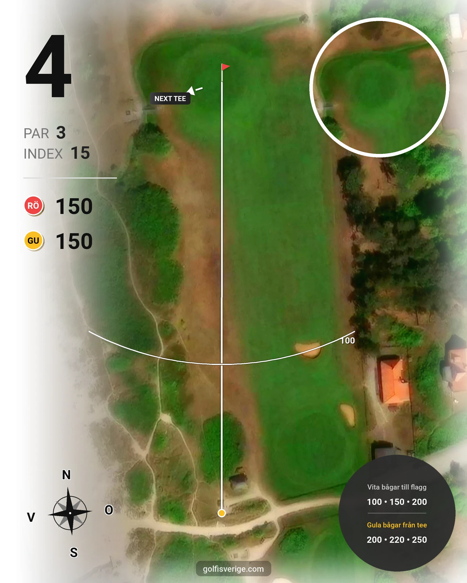 Banguide HELSINGBORGS GK på Helsingborgs Golfklubb - Hål 4 karta