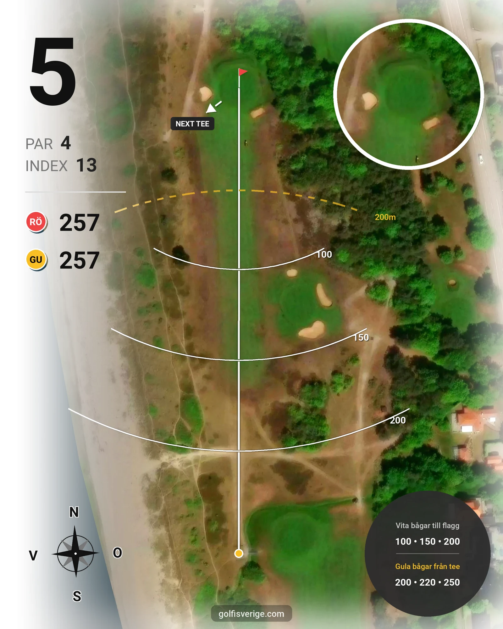 Banguide HELSINGBORGS GK på Helsingborgs Golfklubb - Hål 5 karta