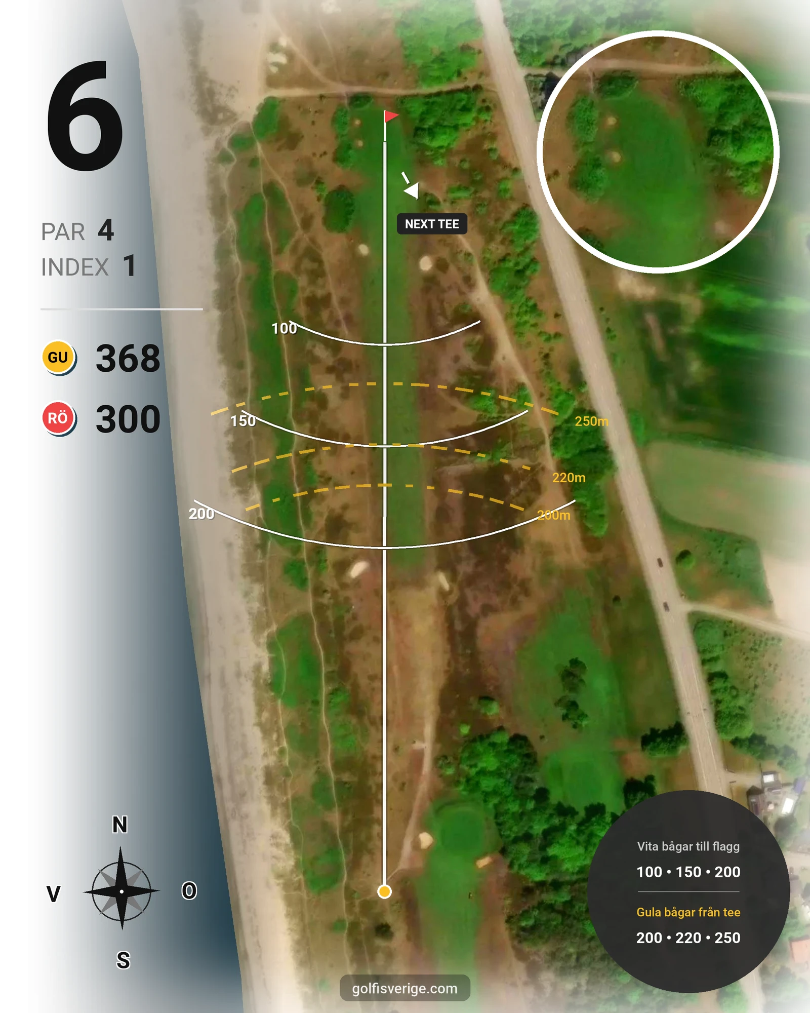 Banguide HELSINGBORGS GK på Helsingborgs Golfklubb - Hål 6 karta