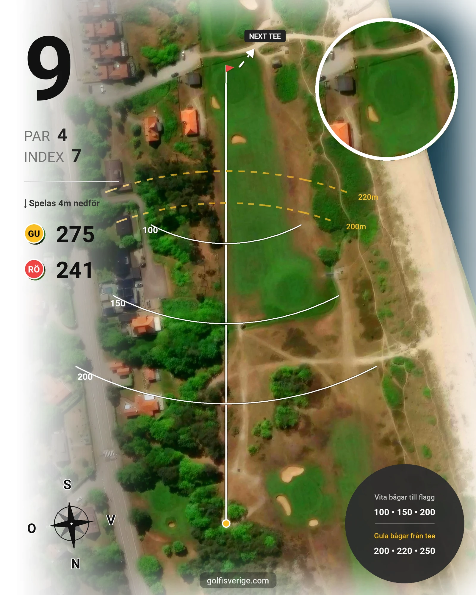 Banguide HELSINGBORGS GK på Helsingborgs Golfklubb - Hål 9 karta