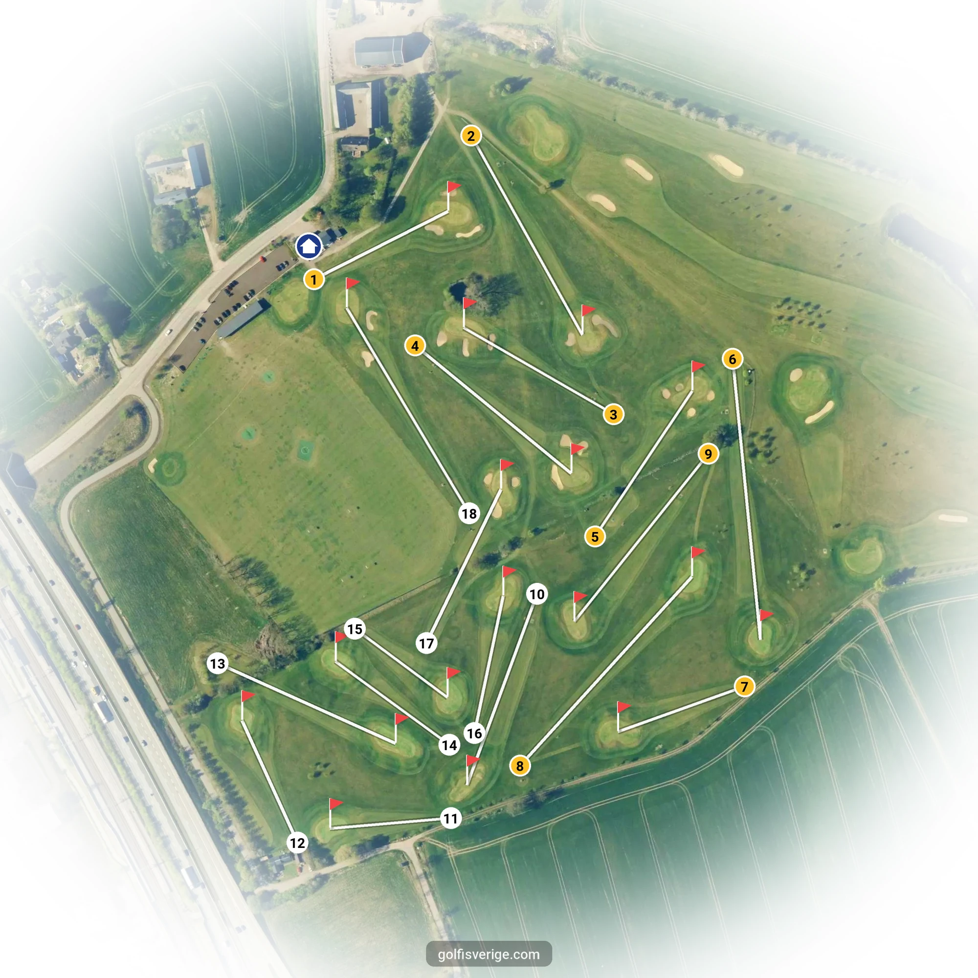 Banguide för Akademi banan 18 hål par 3 på HG Golf Glumslöv