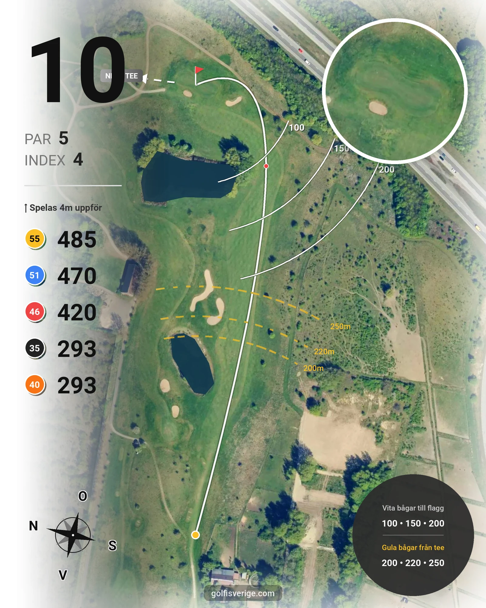 Banguide B Kvarnby på Hinton Golf Club - Hål 10 karta