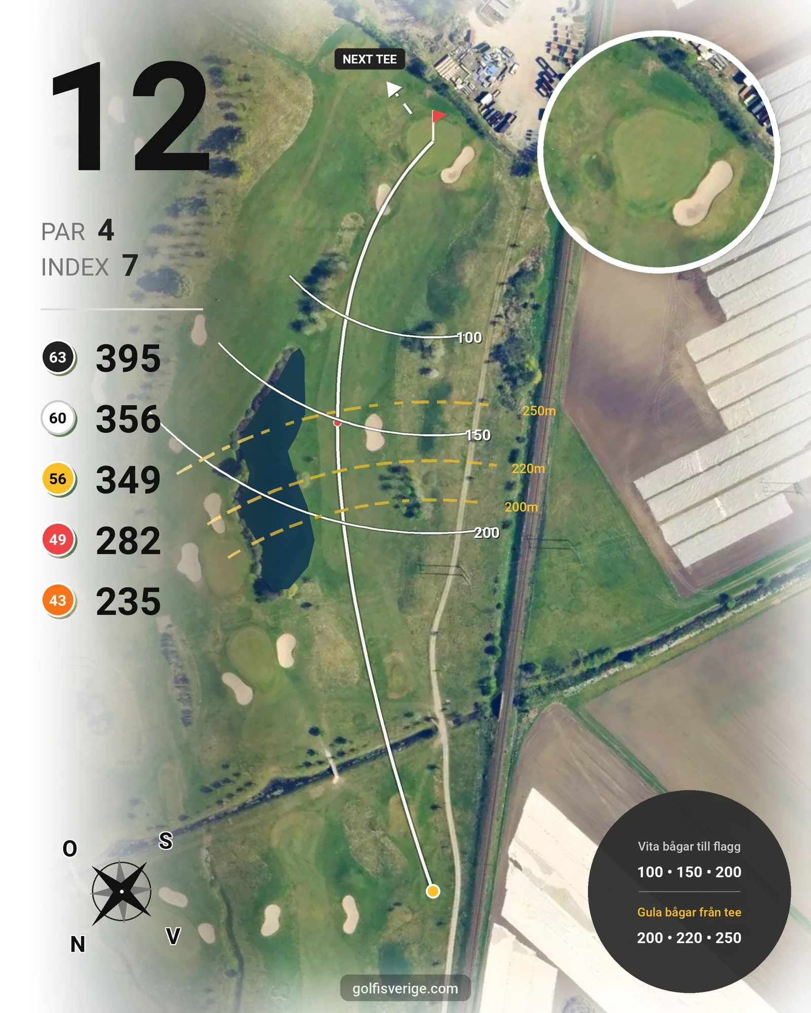 Banguide C Sofiedal på Hinton Golf Club - Hål 12 karta