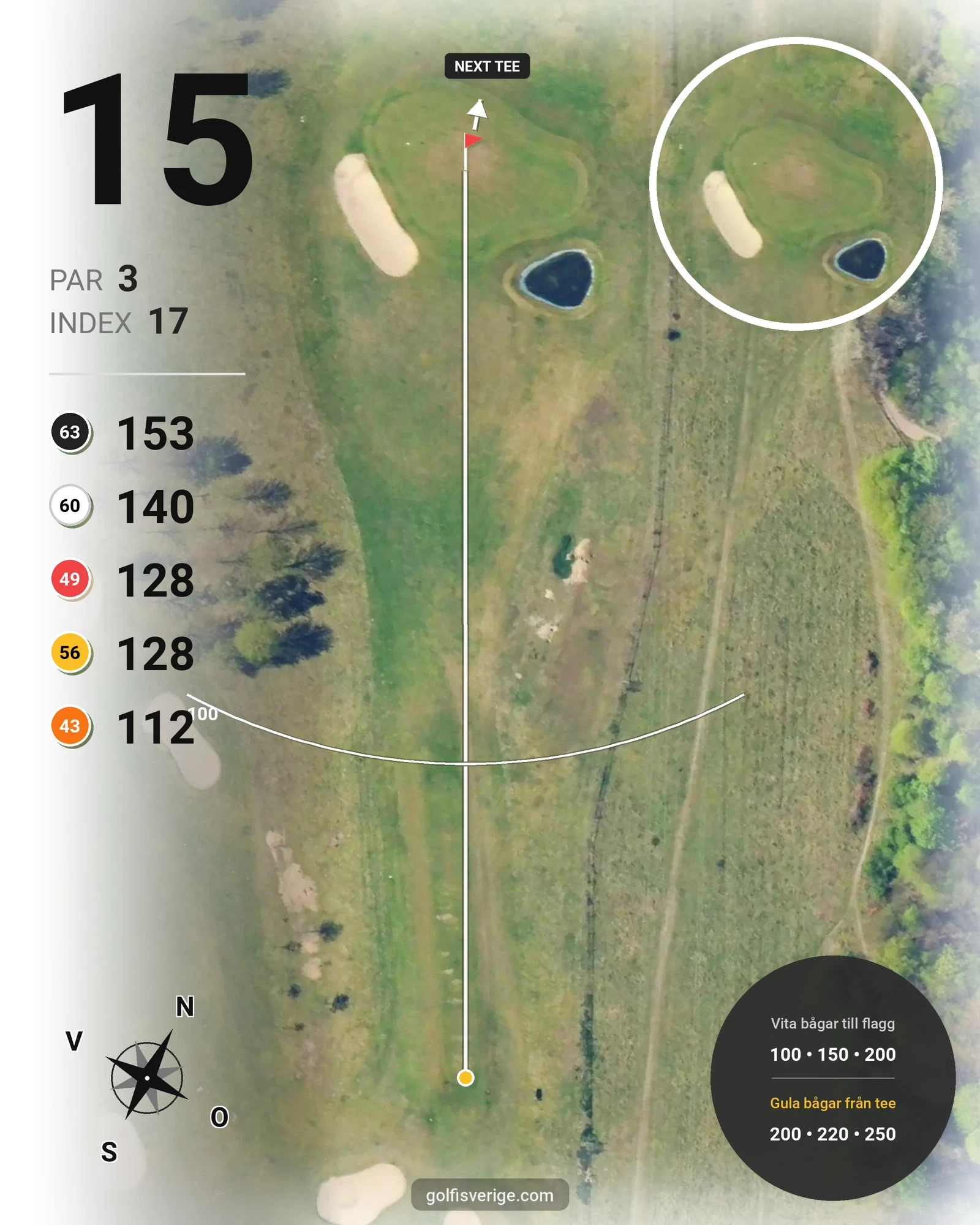 Banguide C Sofiedal på Hinton Golf Club - Hål 15 karta