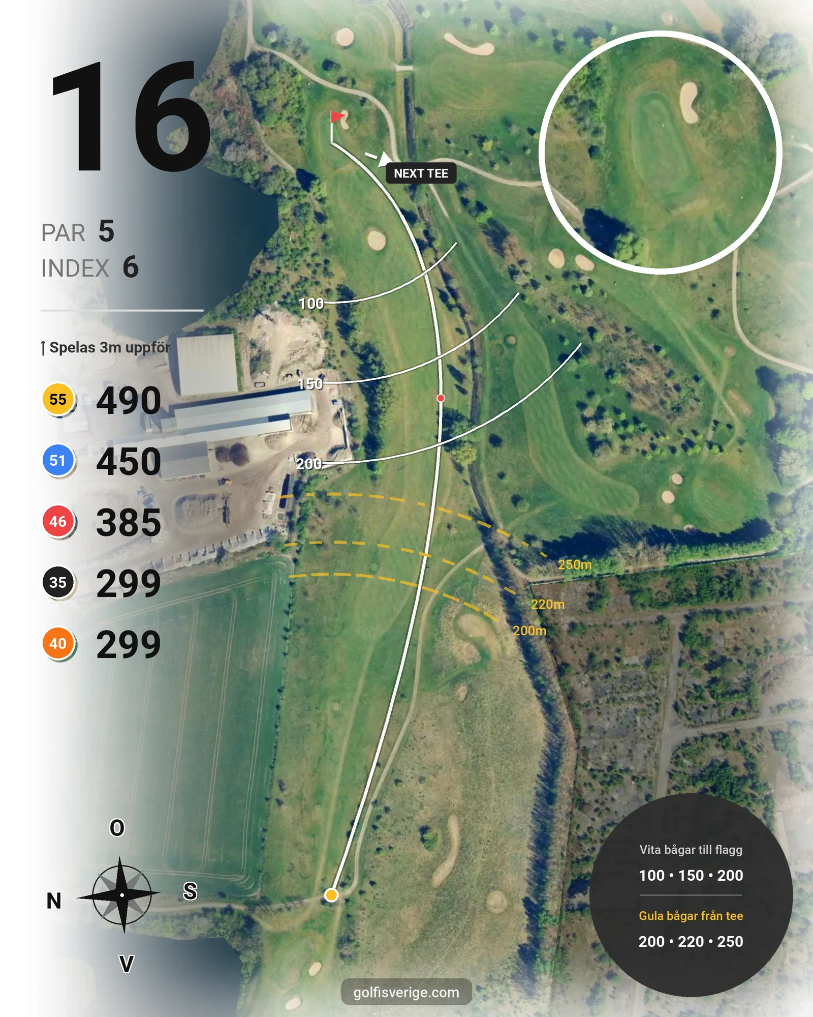 Banguide B Kvarnby på Hinton Golf Club - Hål 16 karta