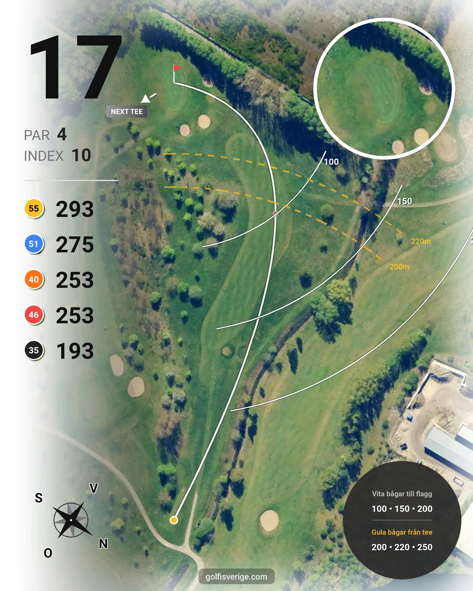 Banguide B Kvarnby på Hinton Golf Club - Hål 17 karta