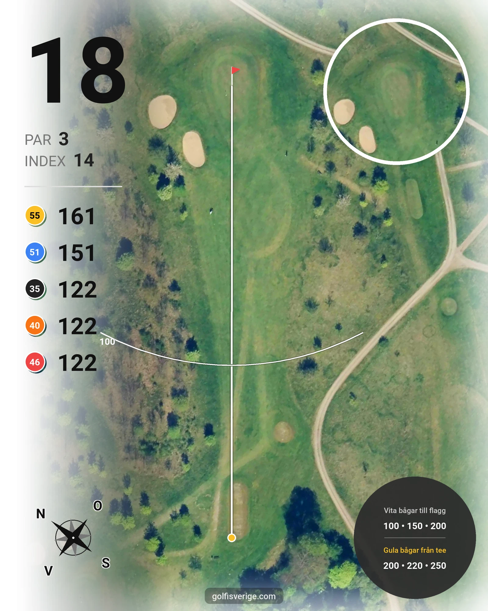 Banguide B Kvarnby på Hinton Golf Club - Hål 18 karta