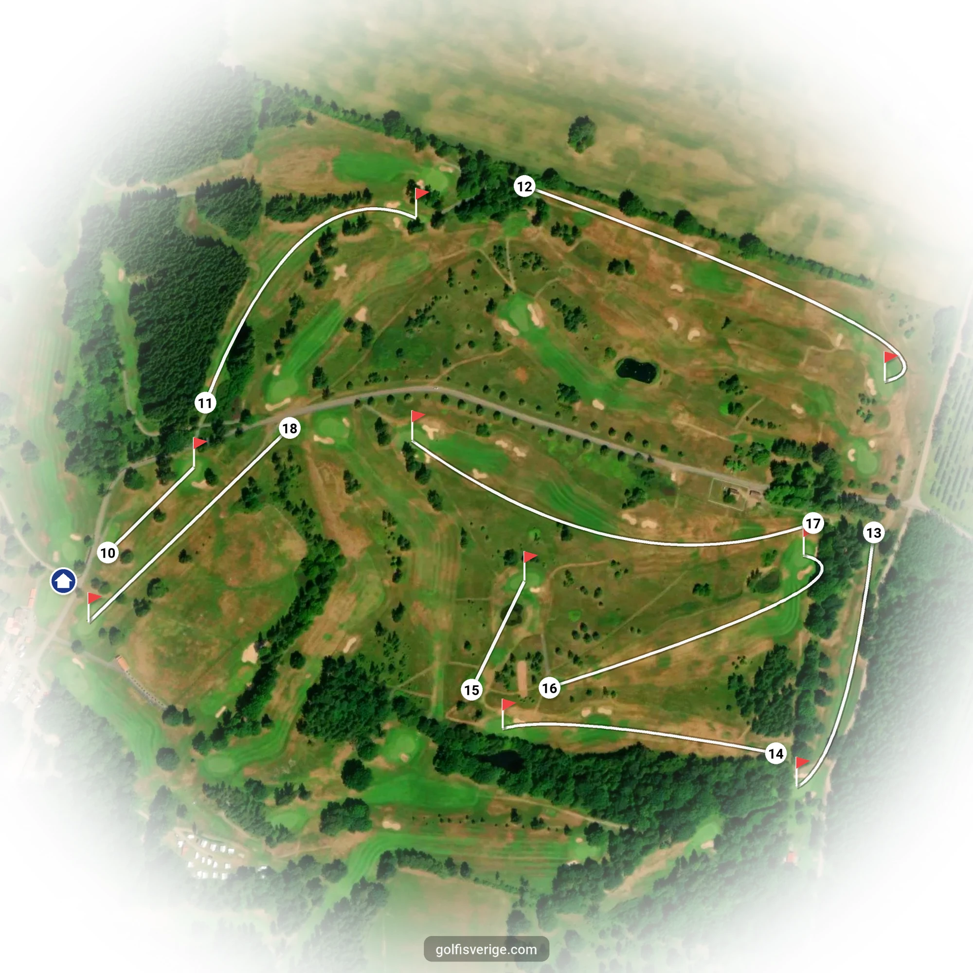 Banguide för 9 Håls banan på Hökensås Golfklubb