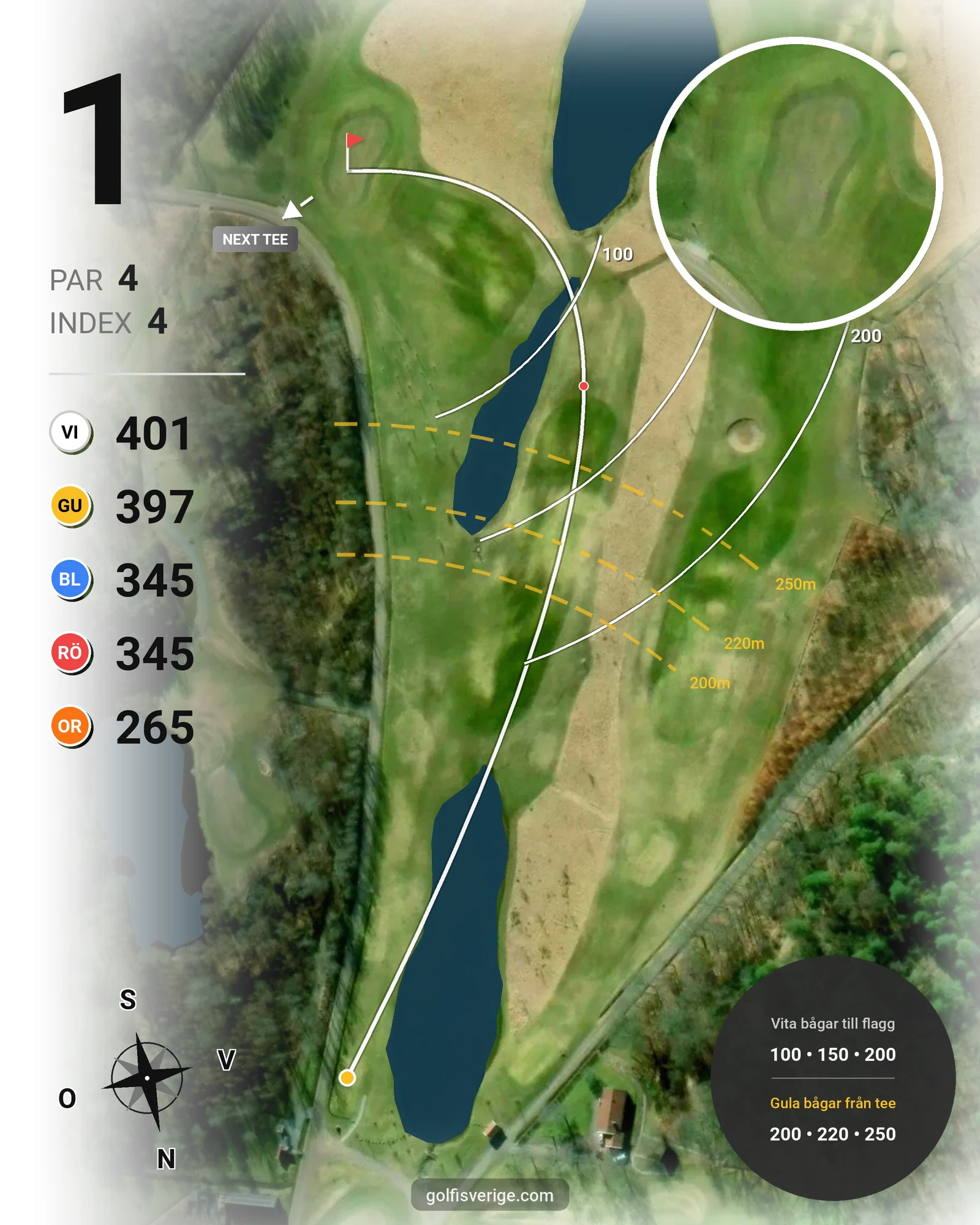 Banguide Holma Stångenäs Golf på Holma Stångenäs Golf - Hål 1 karta