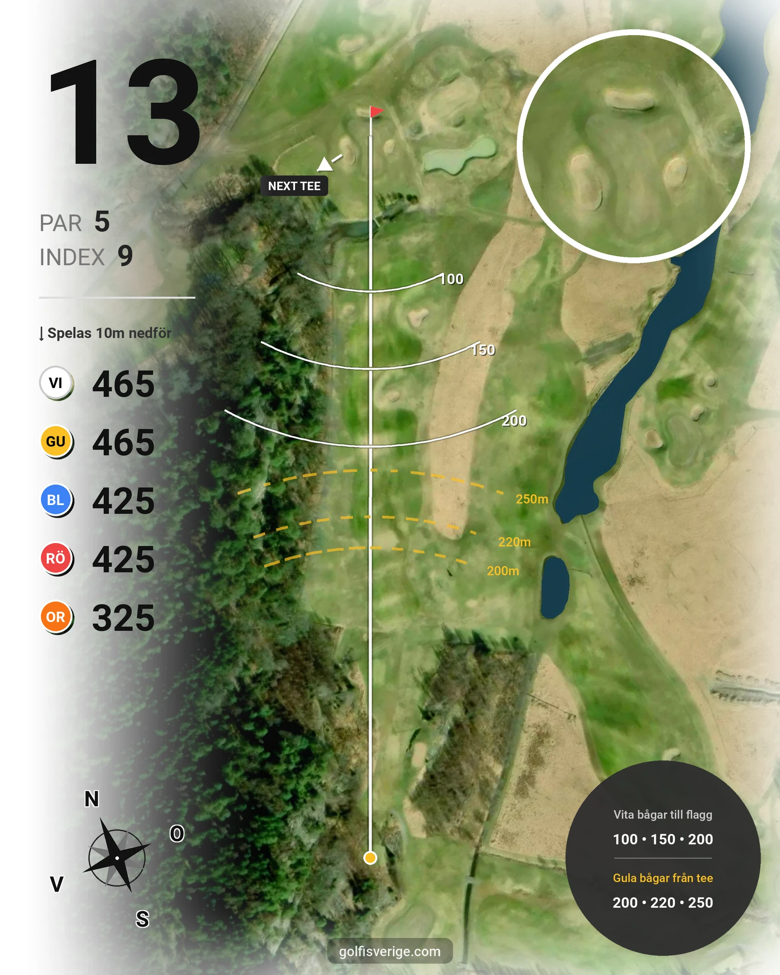 Banguide Holma Stångenäs Golf på Holma Stångenäs Golf - Hål 13 karta