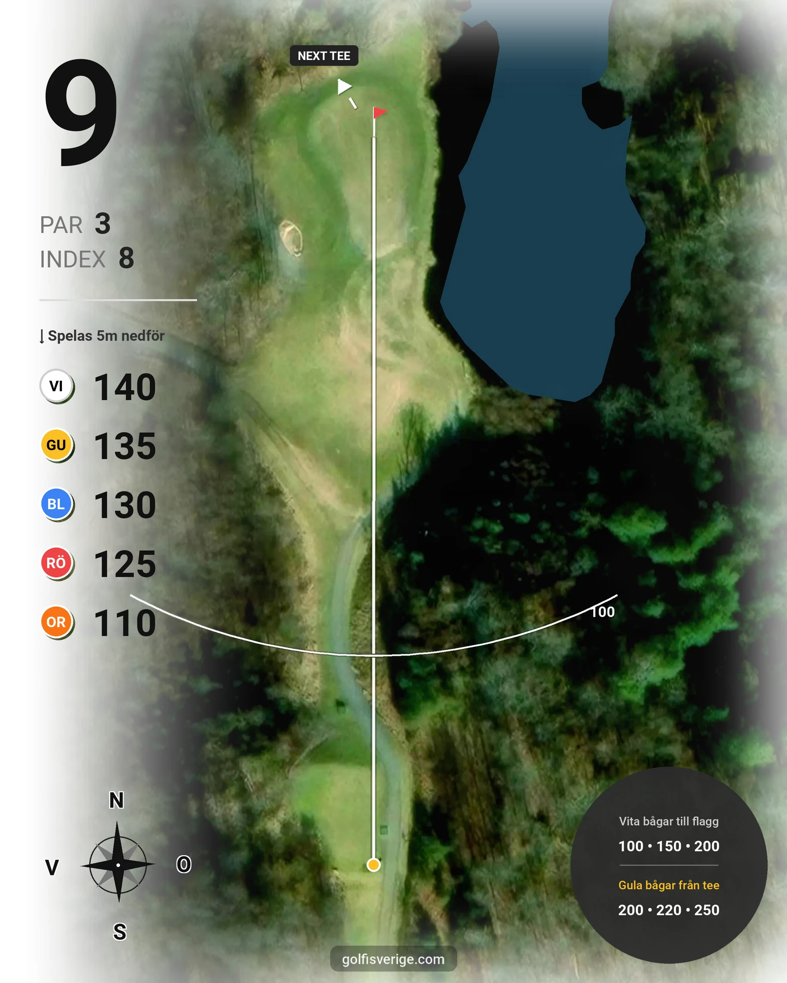 Banguide Holma Stångenäs Golf på Holma Stångenäs Golf - Hål 9 karta