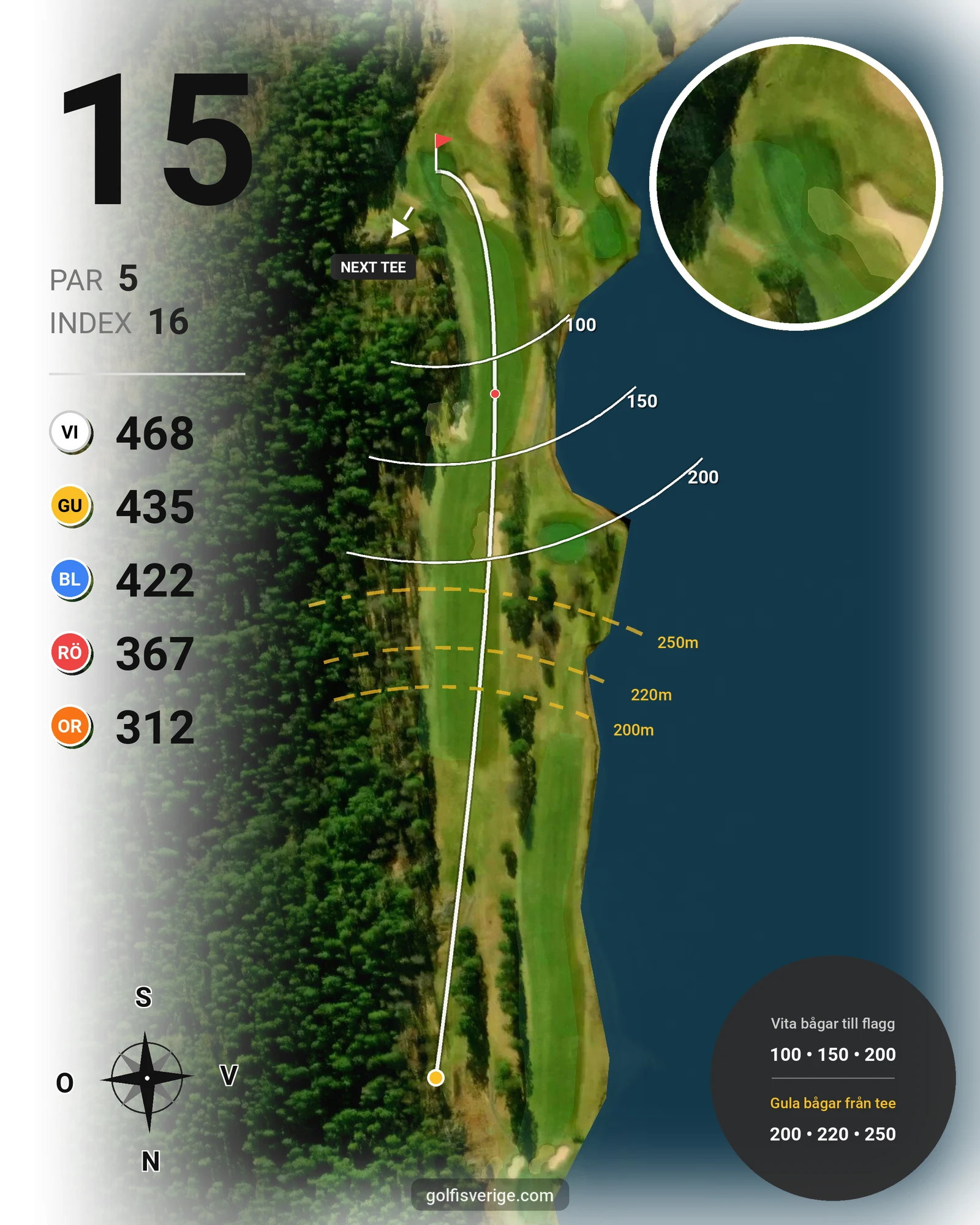 Banguide Parkbanan på Hooks Golfklubb - Hål 15 karta