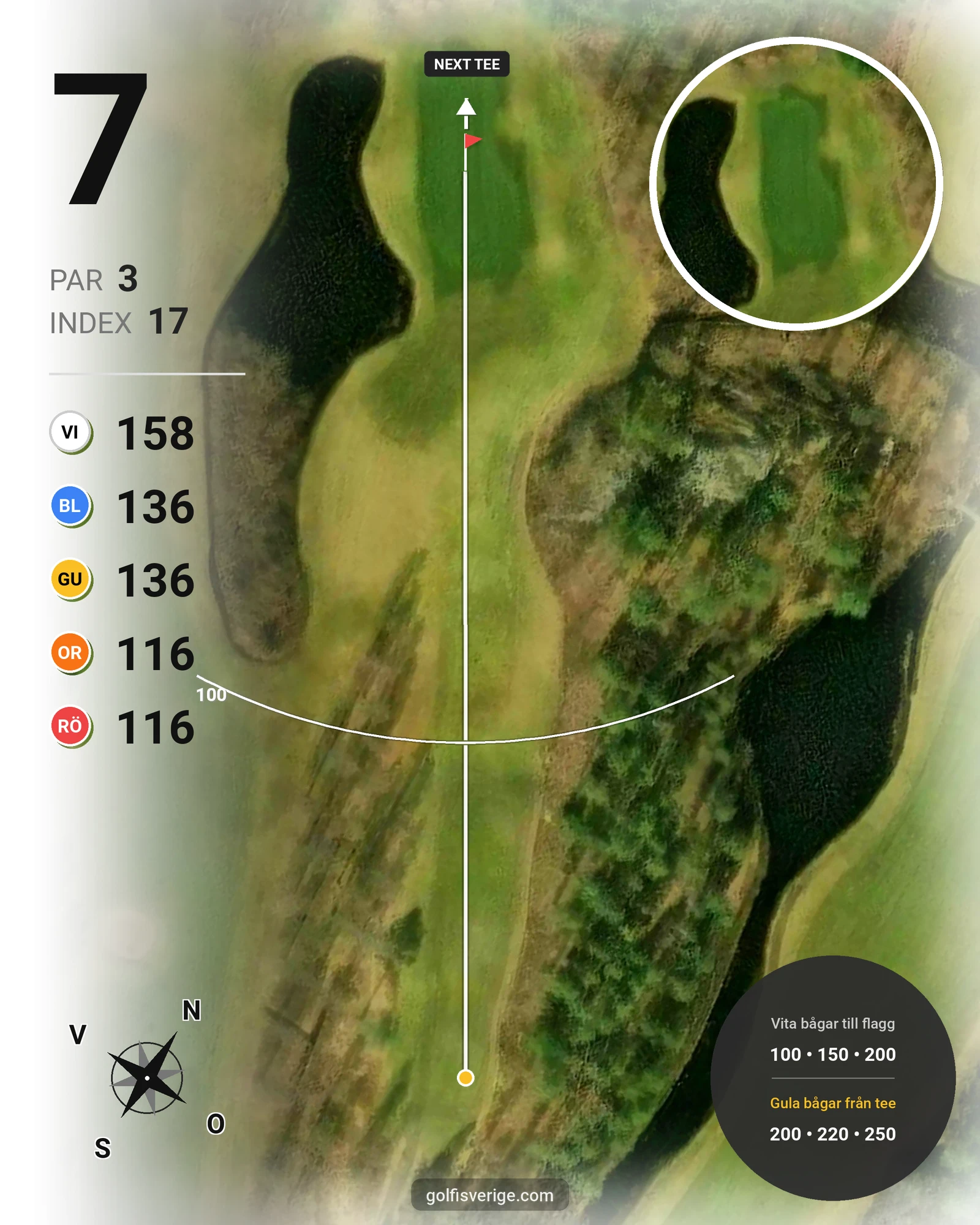 Banguide Skogsbanan på Hooks Golfklubb - Hål 7 karta