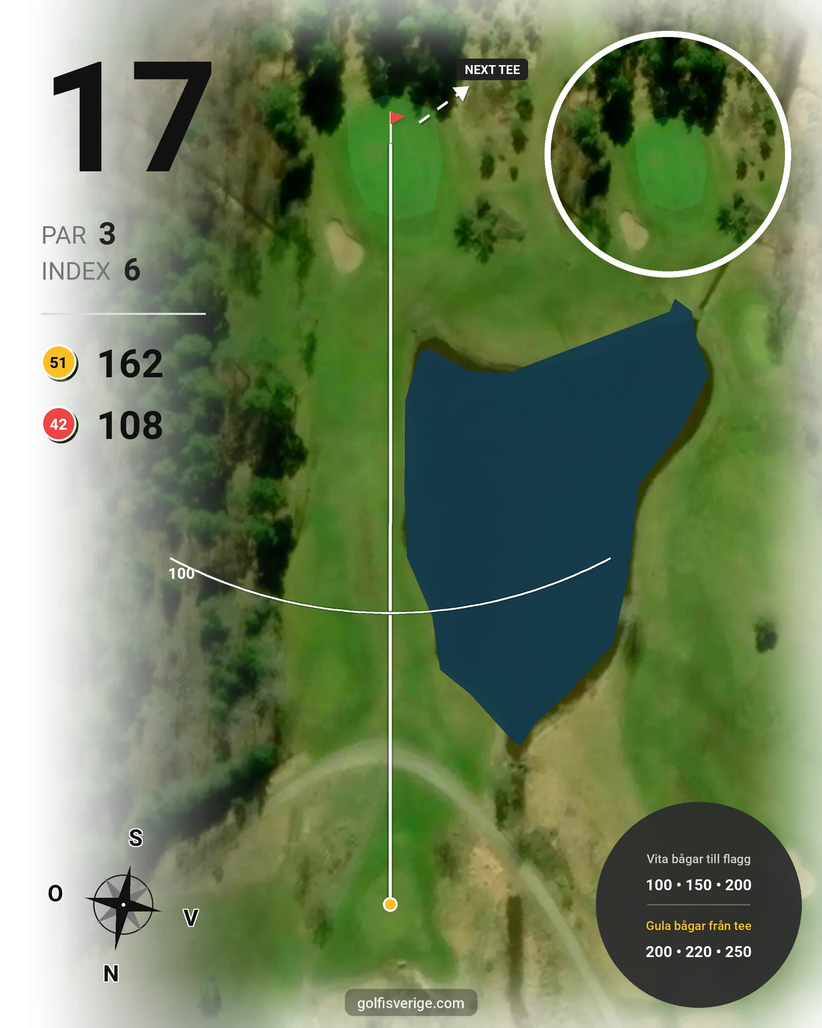 Banguide Lövsättrabanan på Huvudstadens Golfklubb - Hål 17 karta
