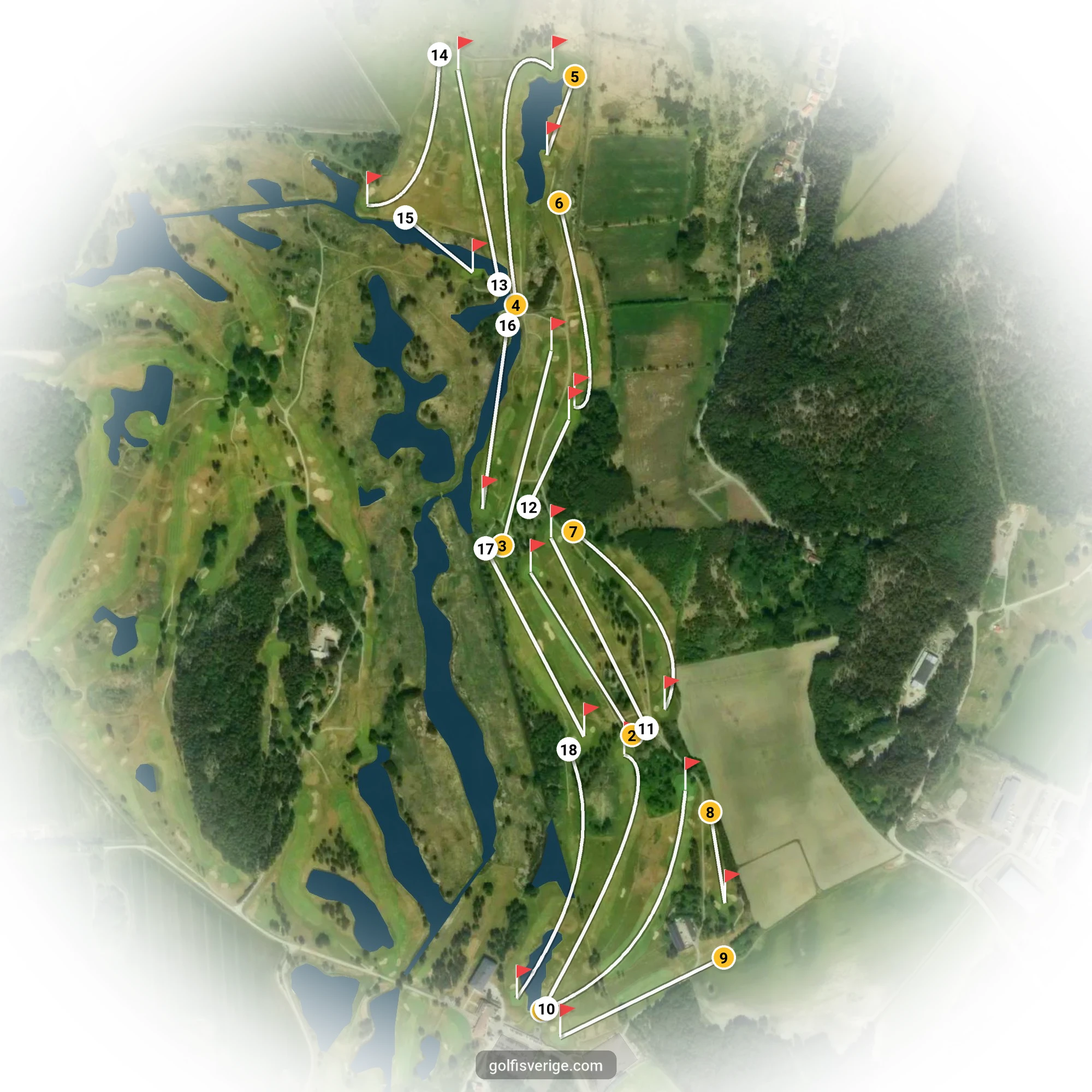 Banguide för Lindö Äng på Huvudstadens Golfklubb
