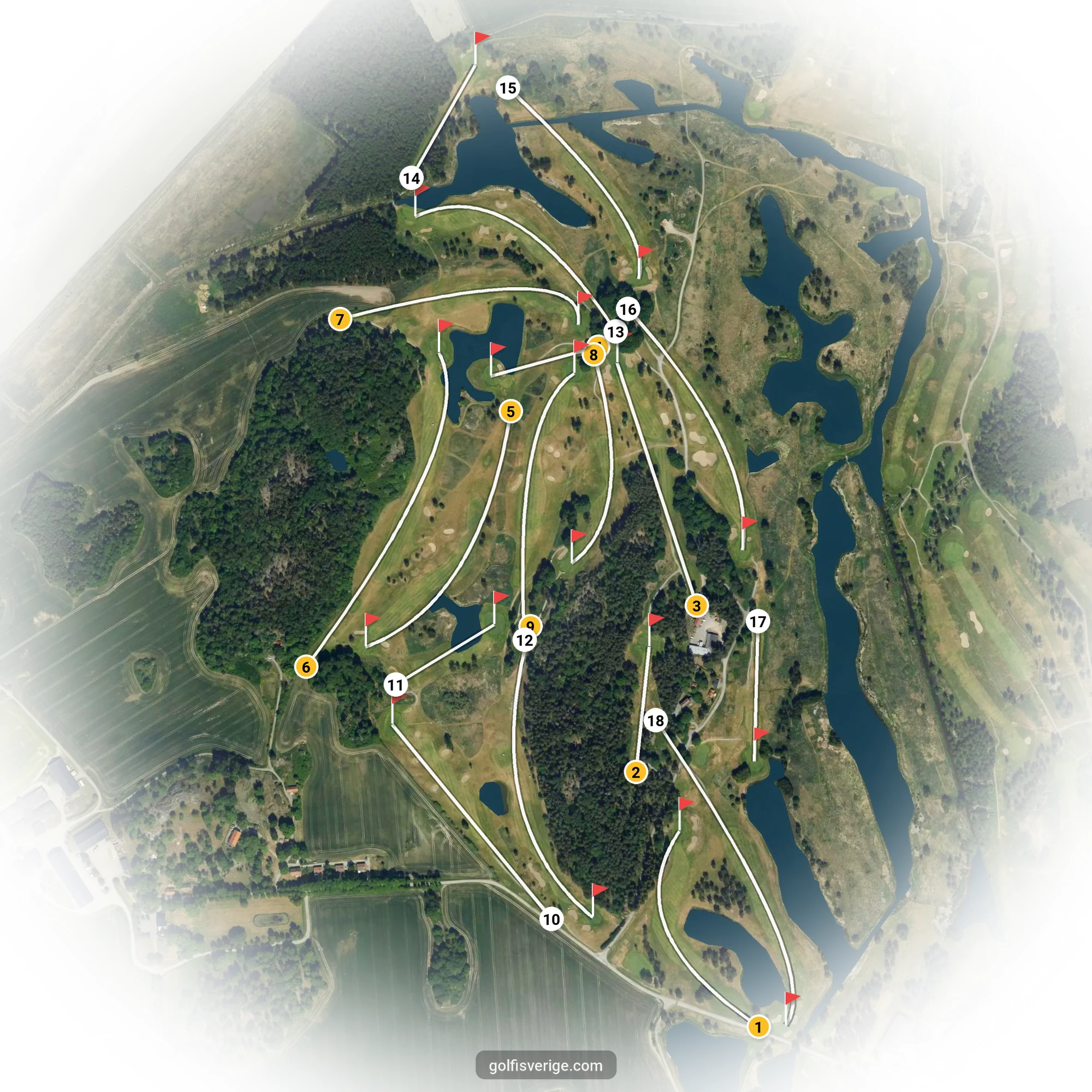 Banguide för Lindö Dal på Huvudstadens Golfklubb