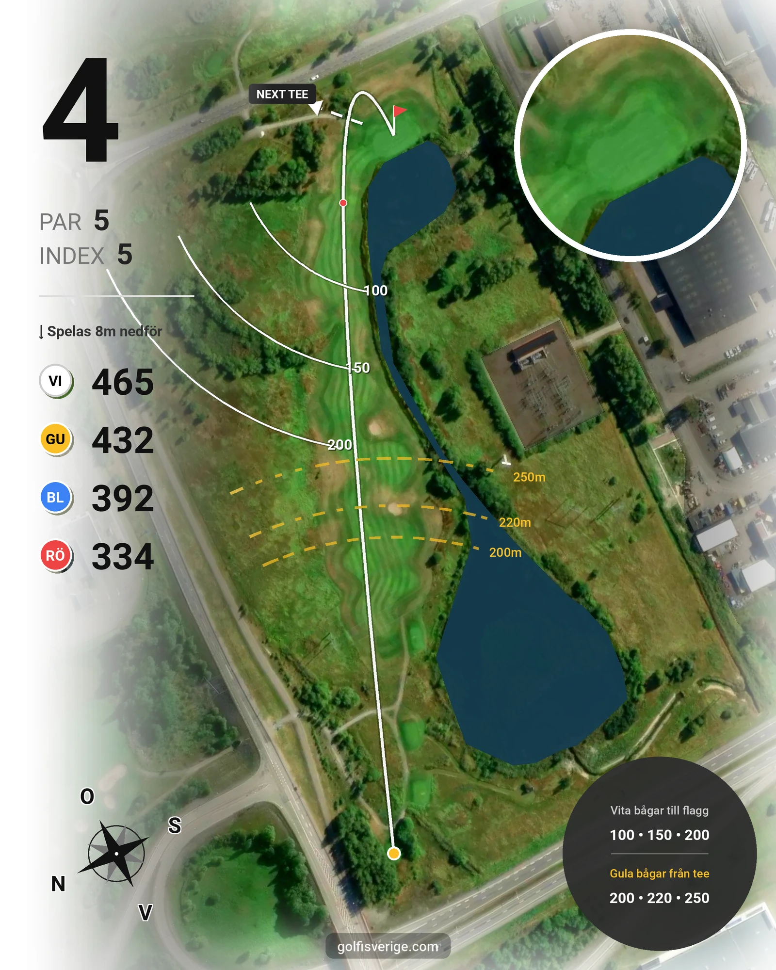 Banguide 12 hål på Ingelsta Golfklubb - Hål 4 karta
