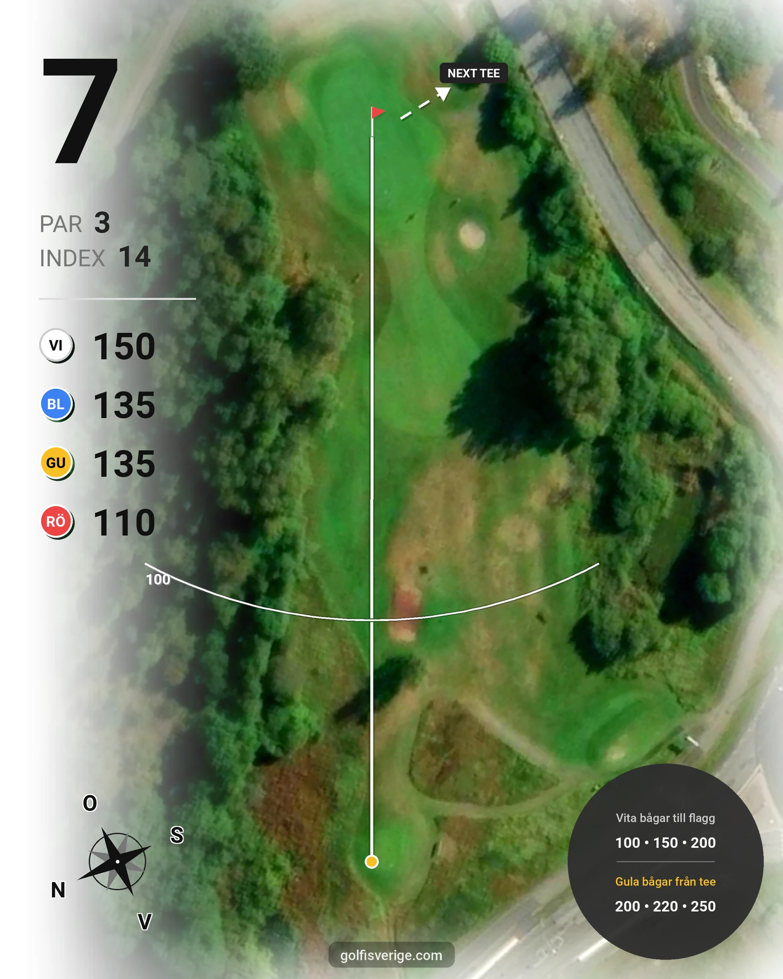 Banguide 12 hål på Ingelsta Golfklubb - Hål 7 karta