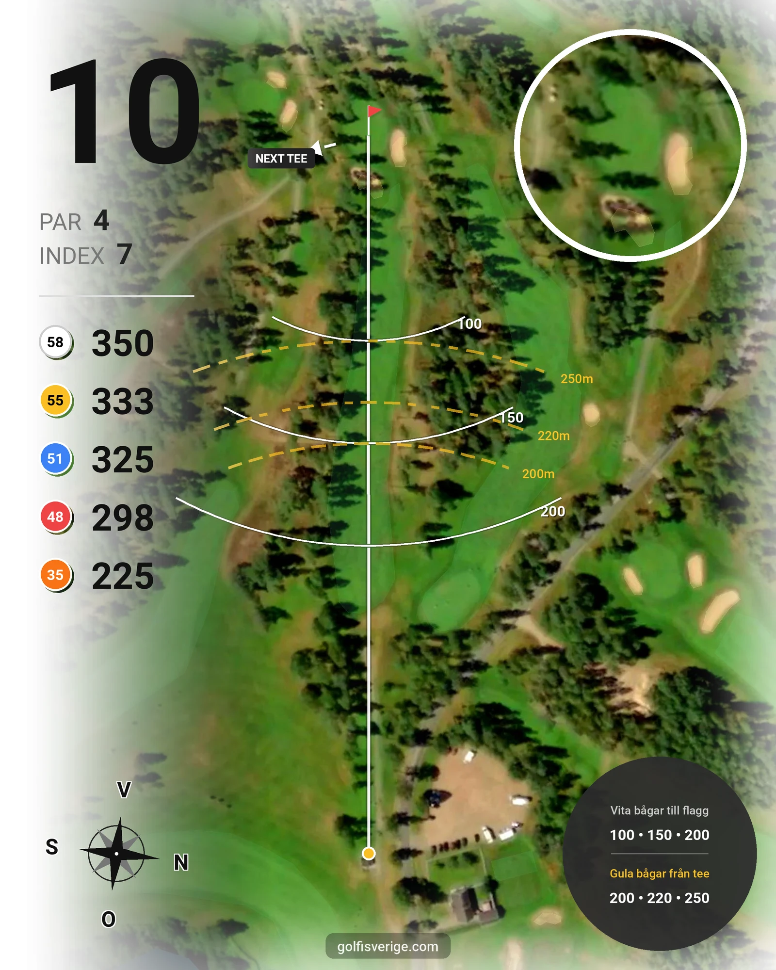 Banguide Västra på Isaberg Golfklubb - Hål 10 karta