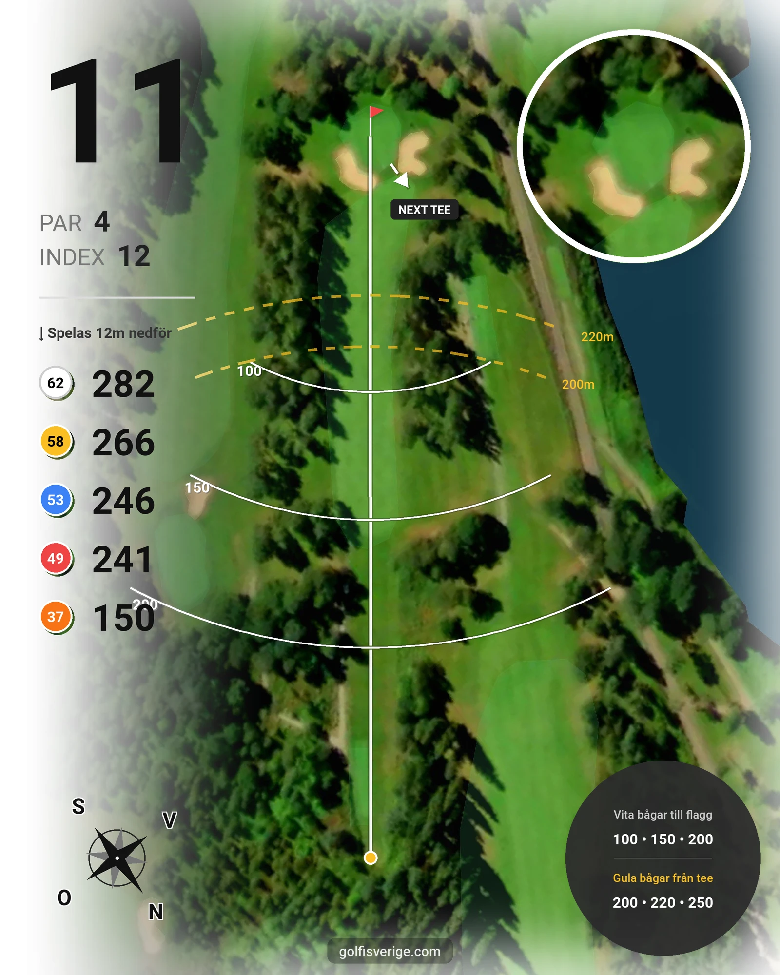 Banguide Östra på Isaberg Golfklubb - Hål 11 karta