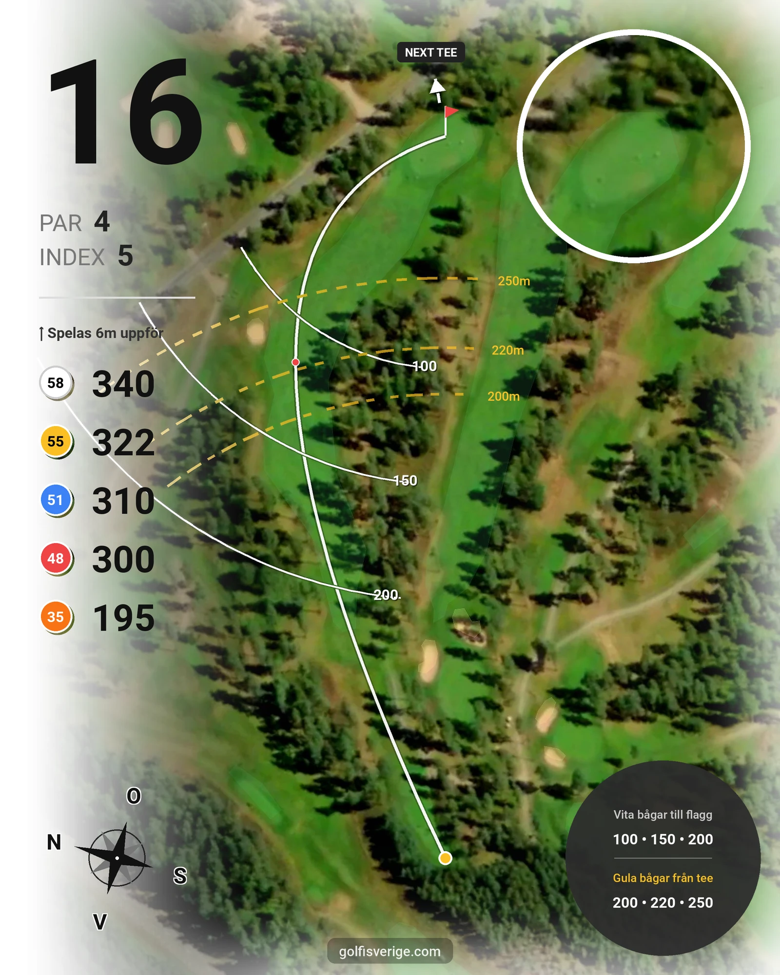 Banguide Västra på Isaberg Golfklubb - Hål 16 karta