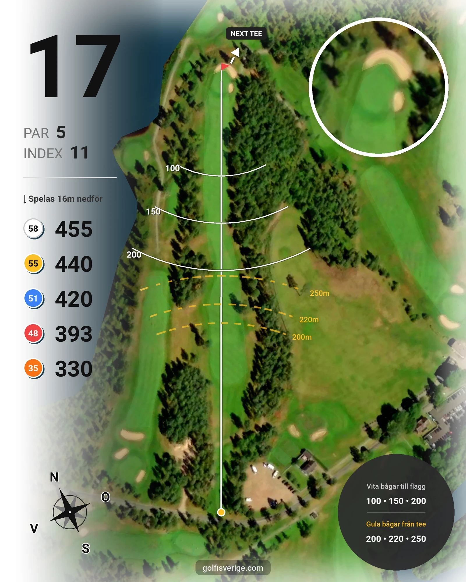 Banguide Västra på Isaberg Golfklubb - Hål 17 karta
