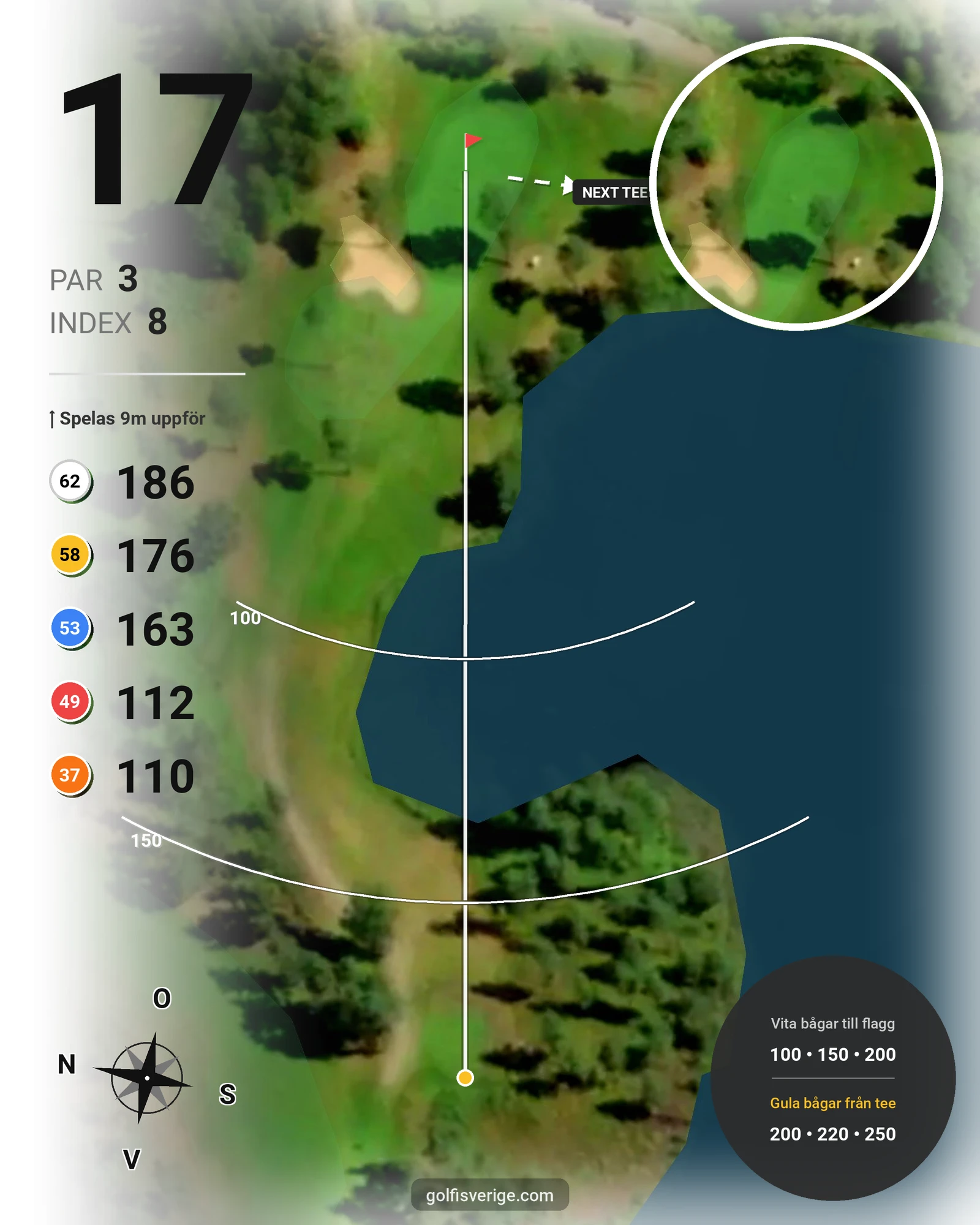 Banguide Östra på Isaberg Golfklubb - Hål 17 karta