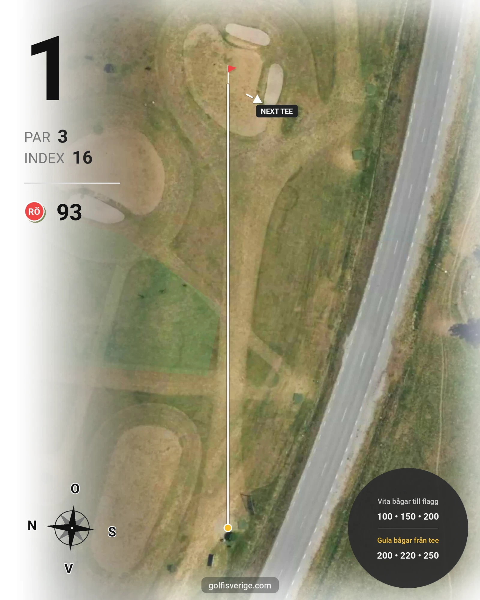 Banguide Prästgården 9-hål, par 30 på Jarlabanke Golfklubb - Hål 1 karta