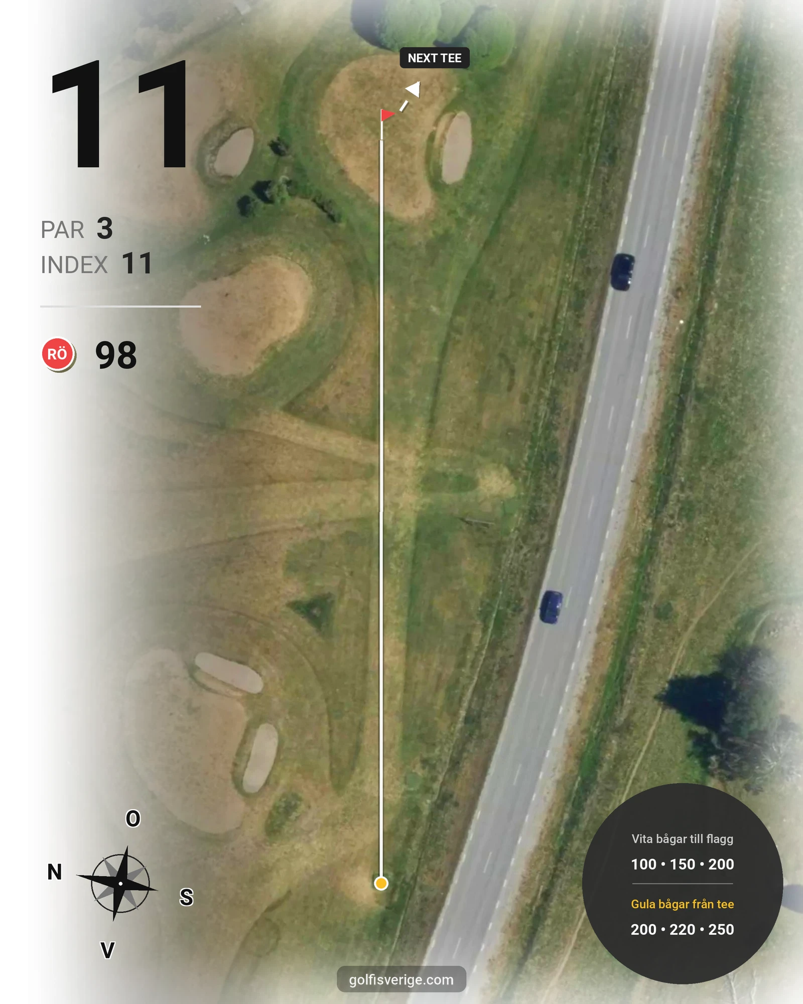 Banguide Prästgården 9-hål, par 30 på Jarlabanke Golfklubb - Hål 11 karta