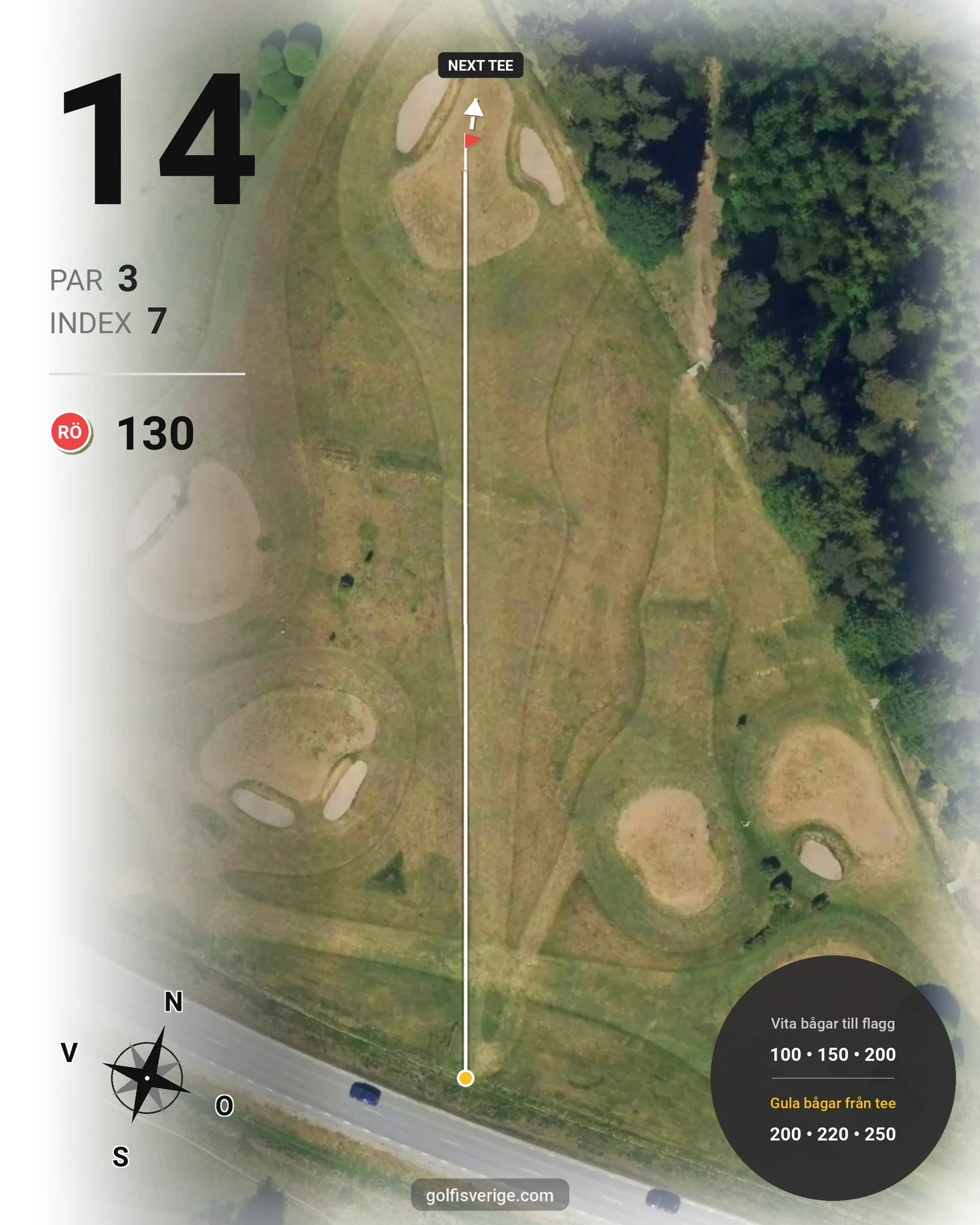 Banguide Prästgården 9-hål, par 30 på Jarlabanke Golfklubb - Hål 14 karta