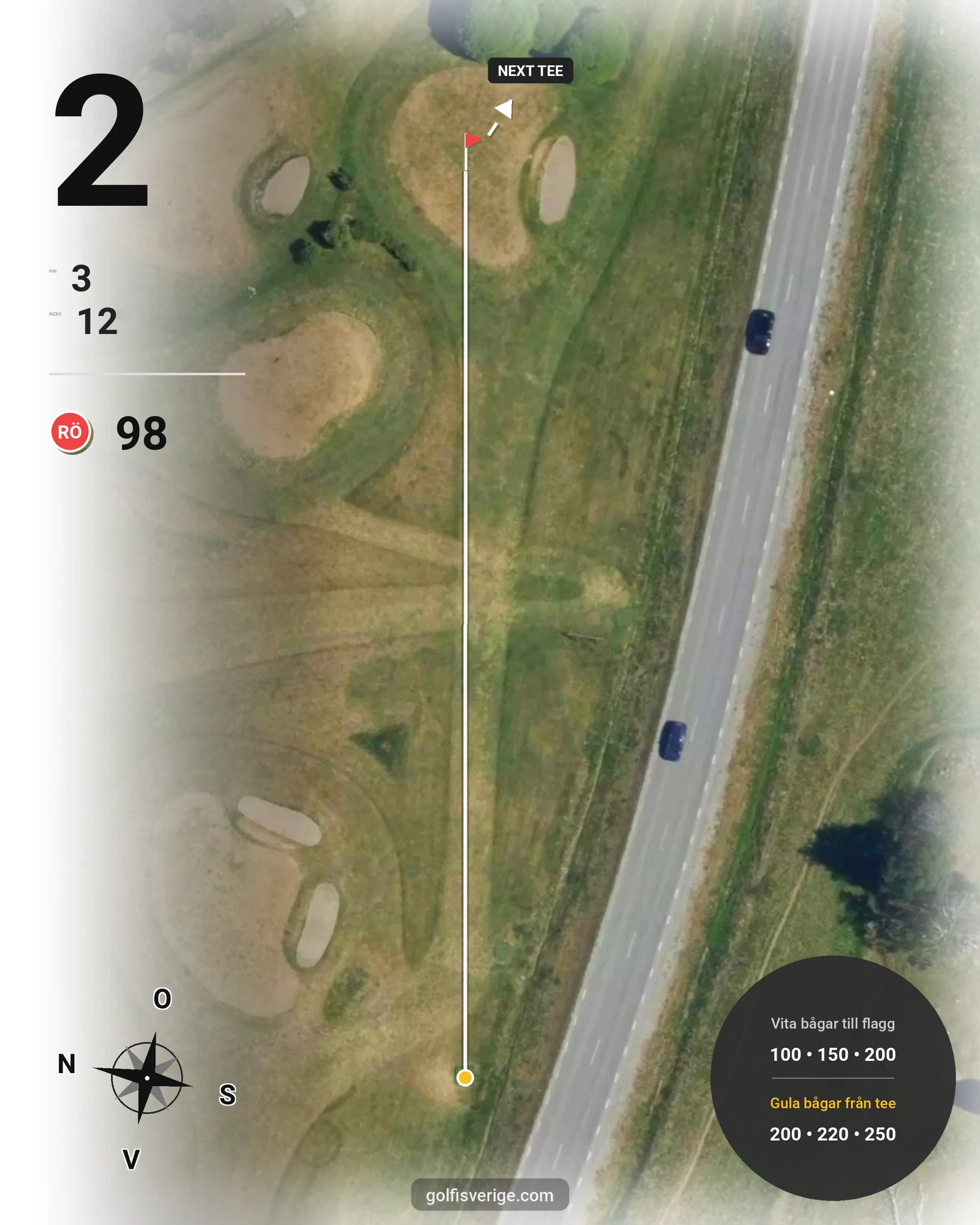 Banguide Prästgården 9-hål, par 30 på Jarlabanke Golfklubb - Hål 2 karta