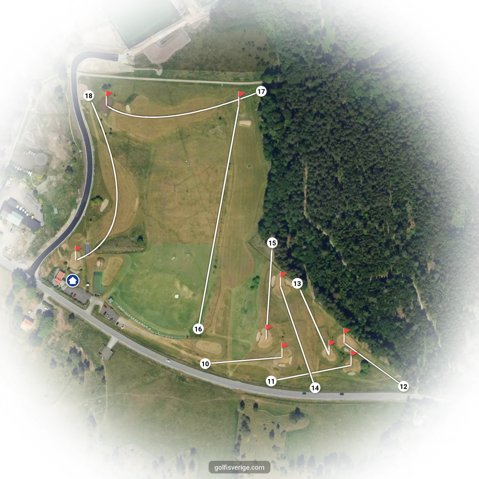 Banguide för Prästgården 9-hål, par 30 på Jarlabanke Golfklubb