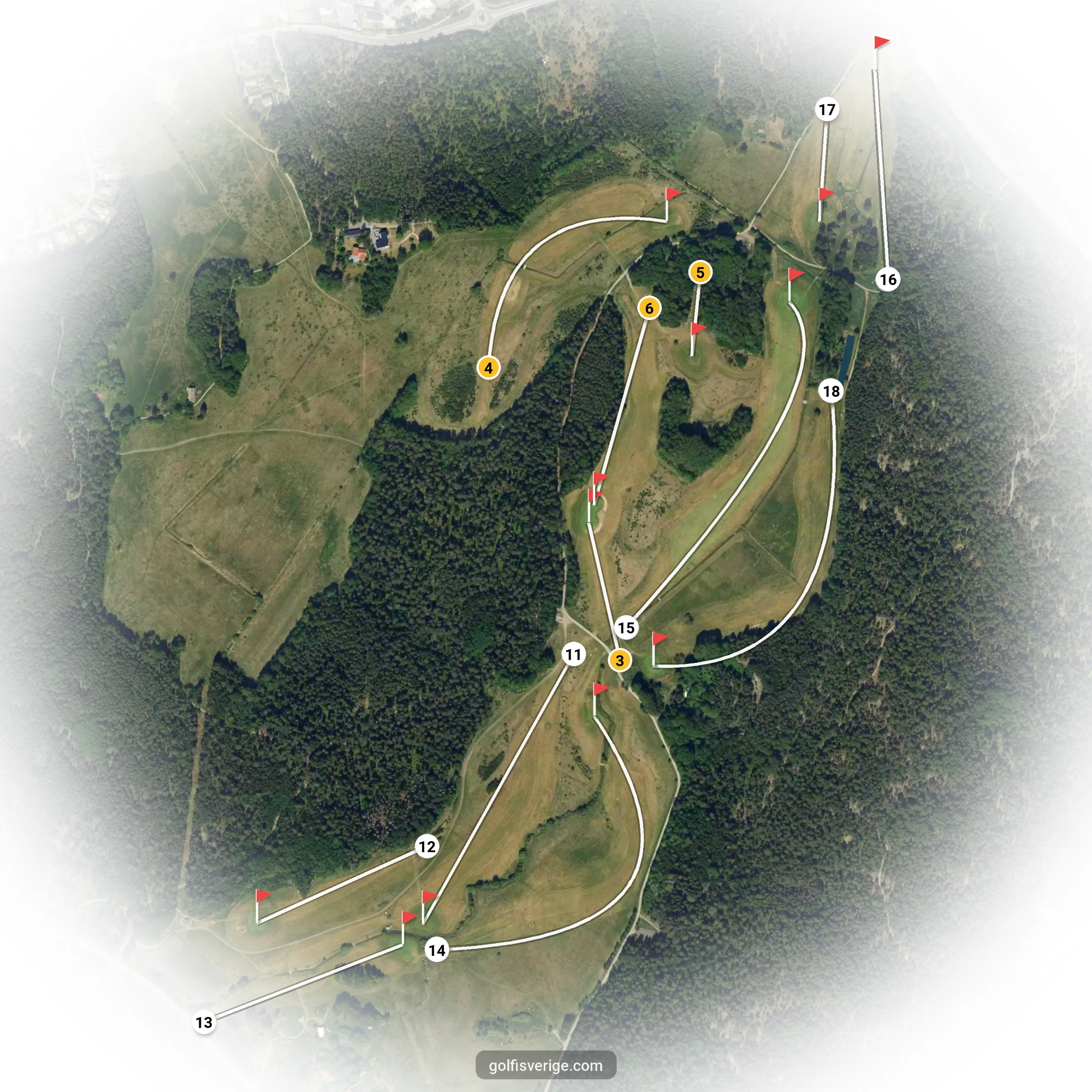 Banguide för Skogberga 12-hål, par 49 på Jarlabanke Golfklubb